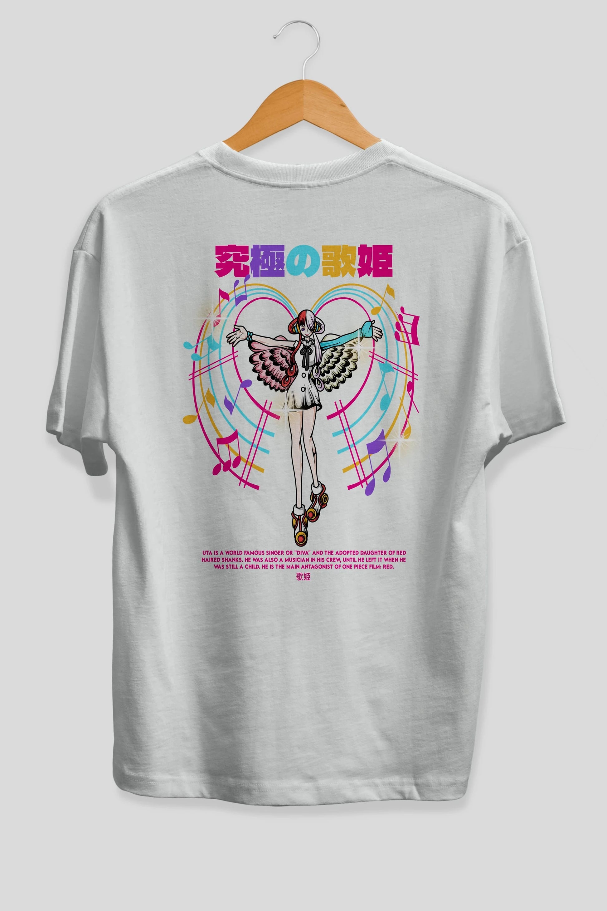 Uta Anime Arka Baskılı Oversize t-shirt Erkek Kadın Unisex
