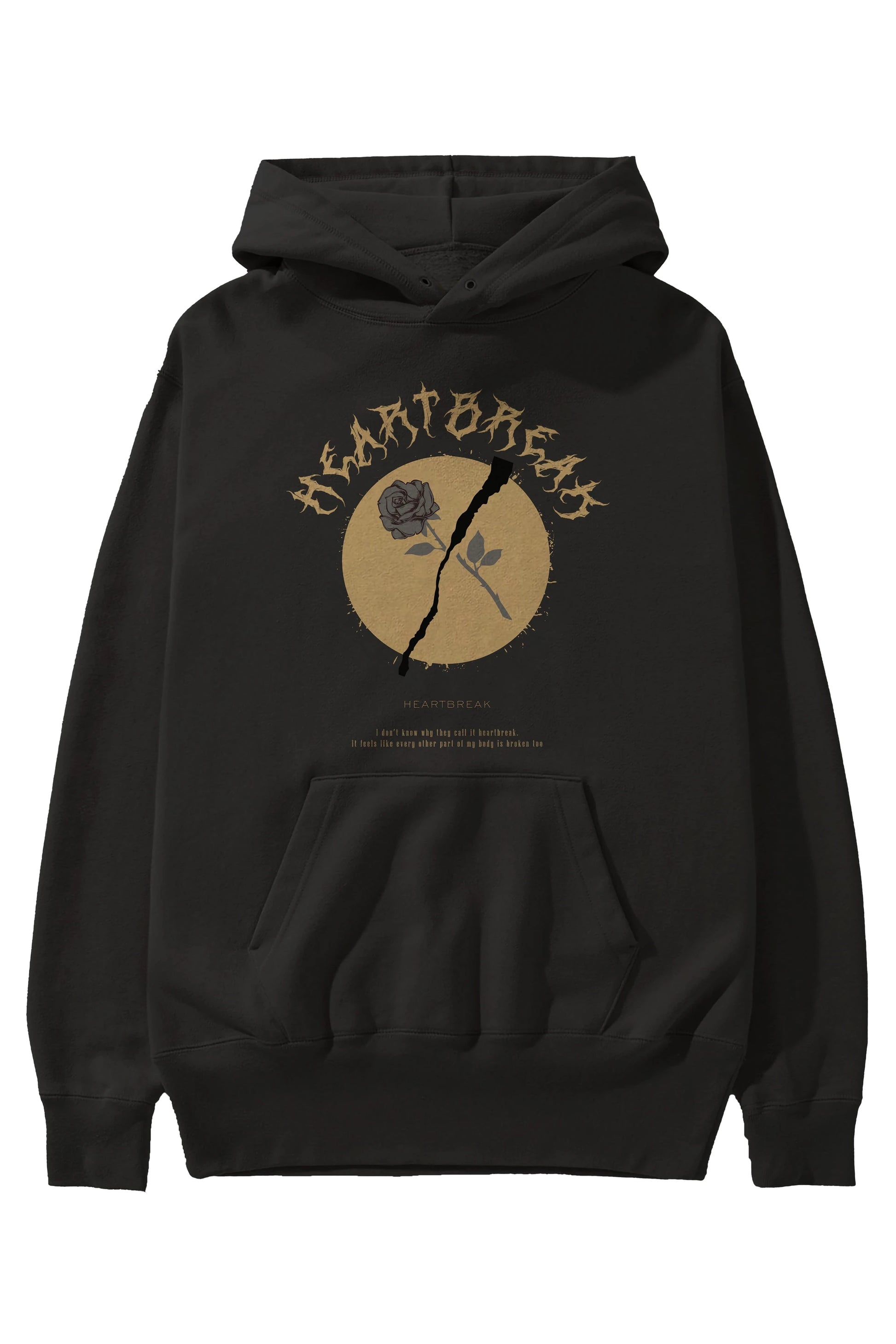 Heartbreak Ön Baskılı Hoodie Oversize Kapüşonlu Sweatshirt Erkek Kadın Unisex