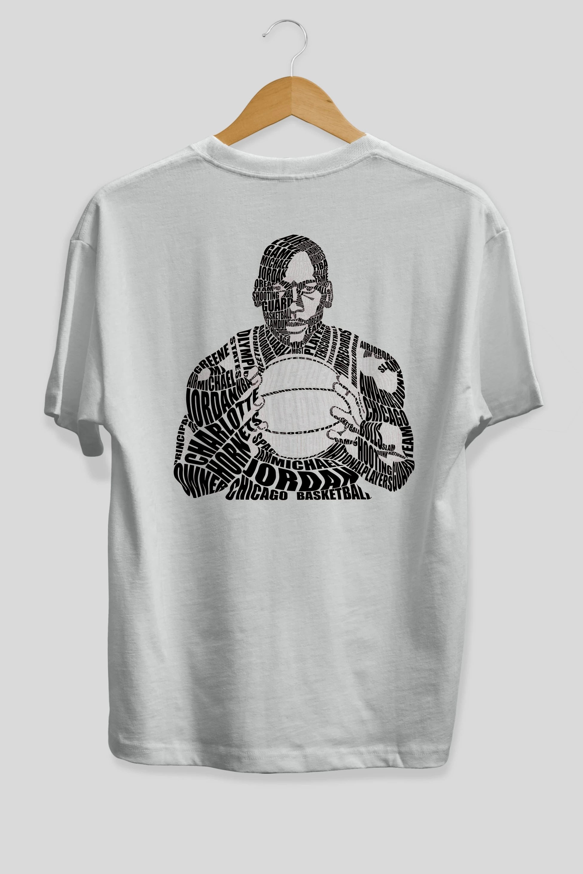 Michael Jordan Calligram Arka Baskılı Oversize t-shirt %100 pamuk Erkek Kadın Unisex