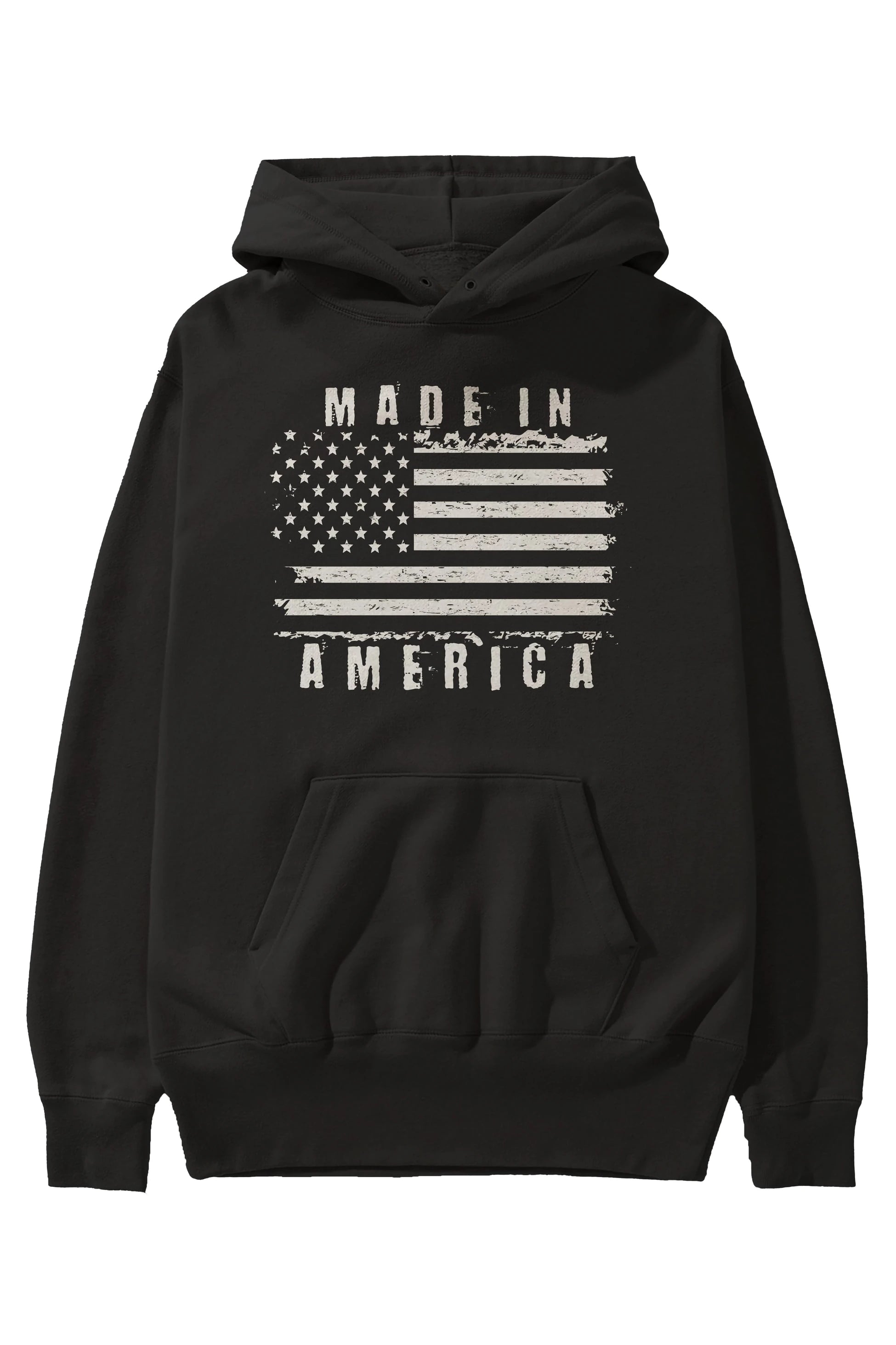 Made in America Ön Baskılı Oversize Hoodie Kapüşonlu Sweatshirt Erkek Kadın Unisex