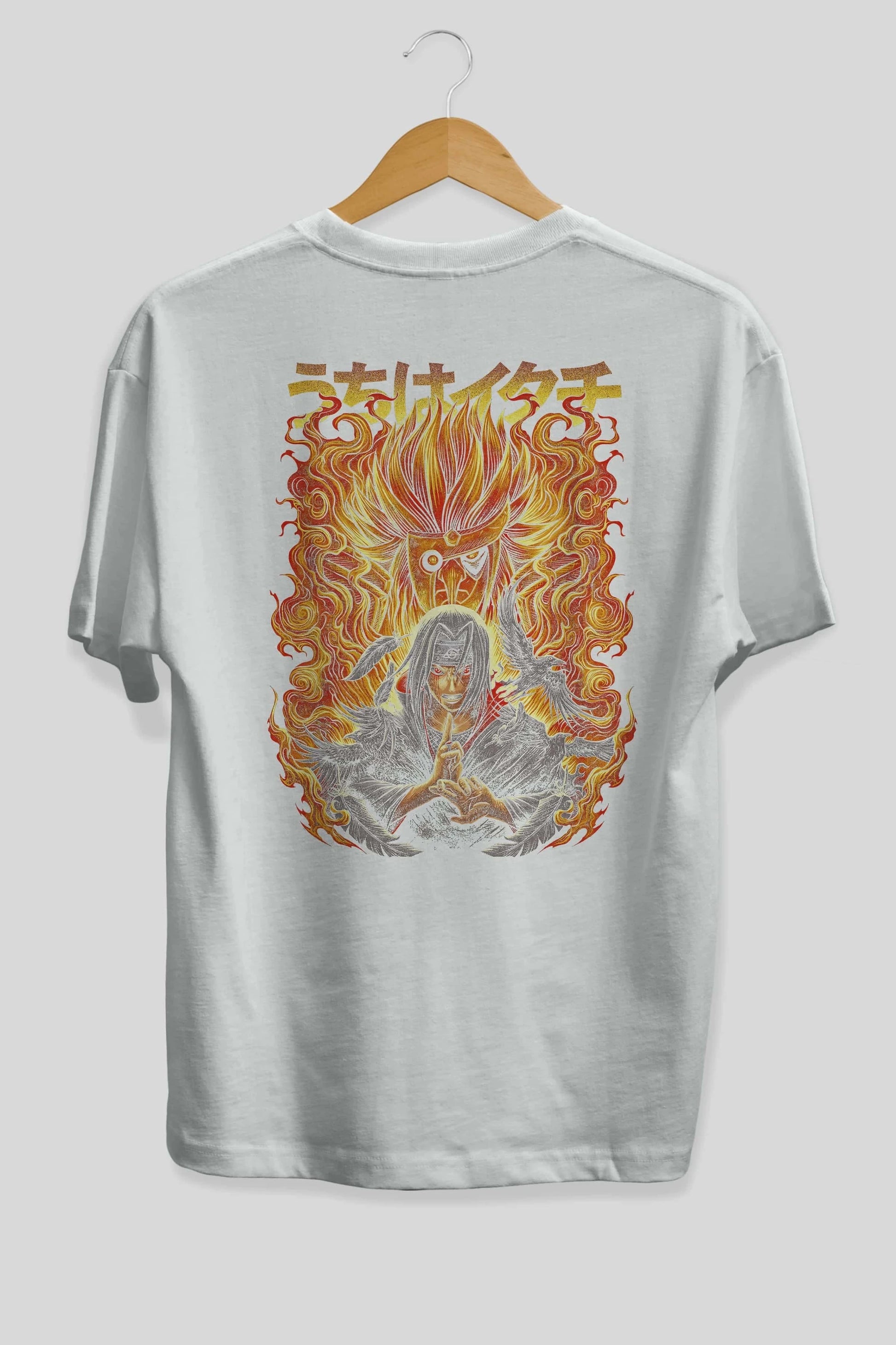 NARUTO ITACHI UCHIHA Anime Arka Baskılı Oversize t-shirt Erkek Kadın Unisex