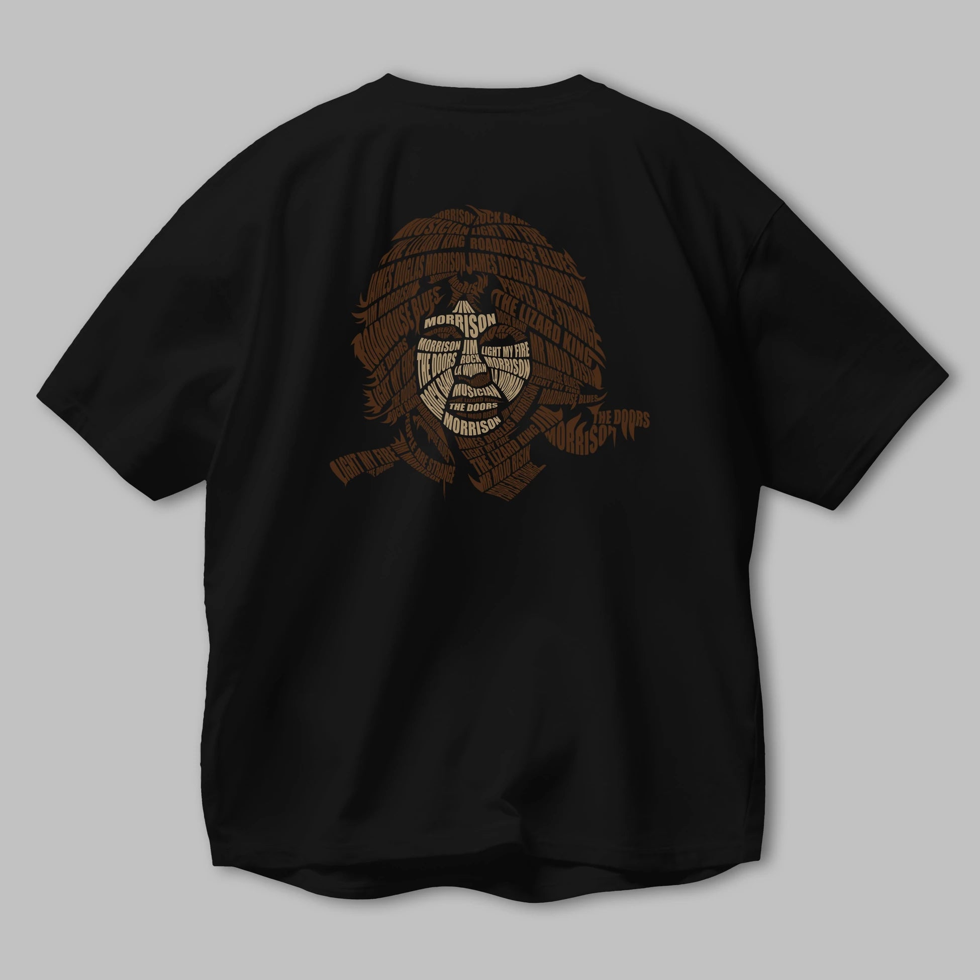 Jim Morrison Calligram Arka Baskılı Oversize t-shirt %100 pamuk Erkek Kadın Unisex