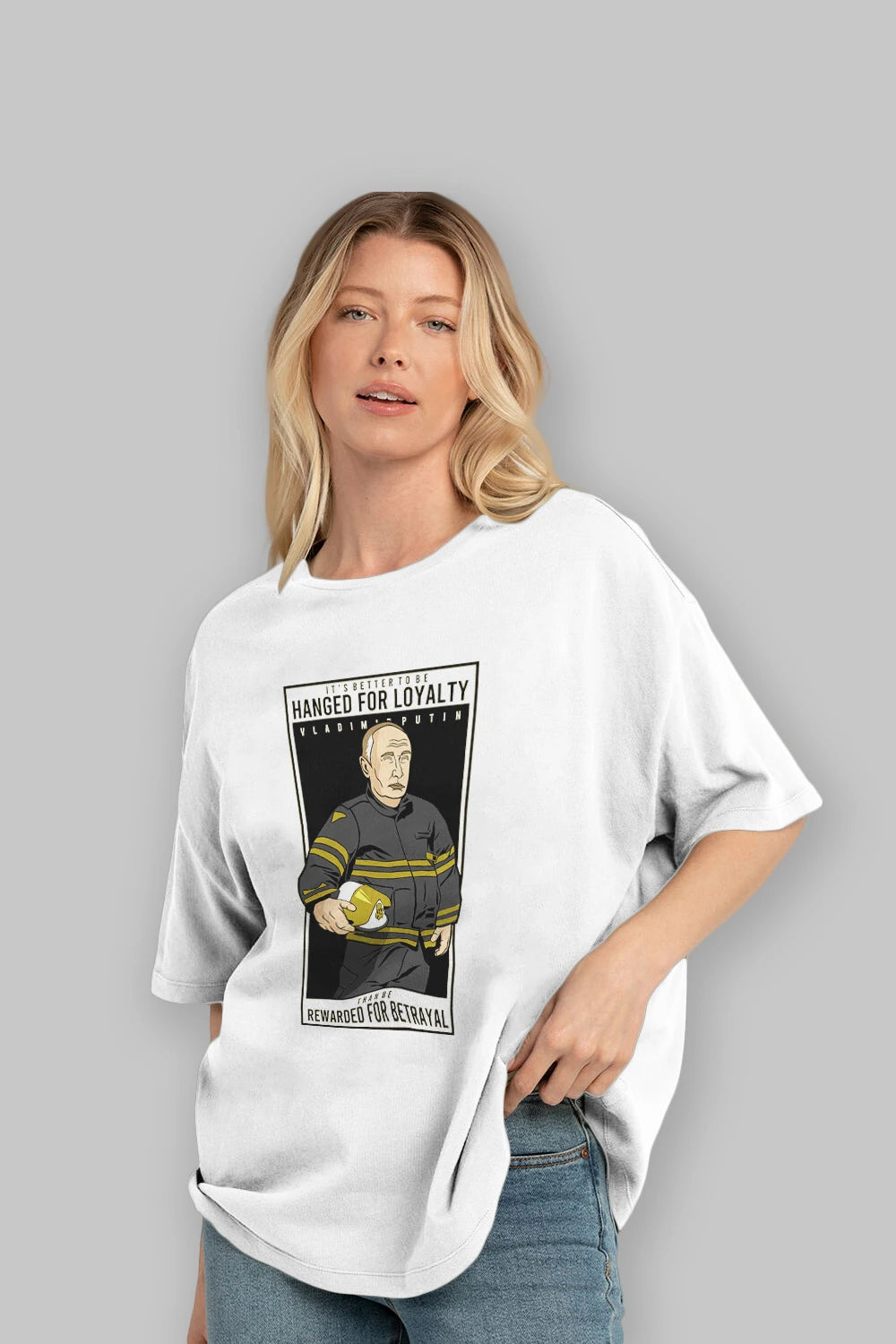 Putin Fireman Ön Baskılı Oversize t-shirt Erkek Kadın Unisex %100 Pamuk tişort