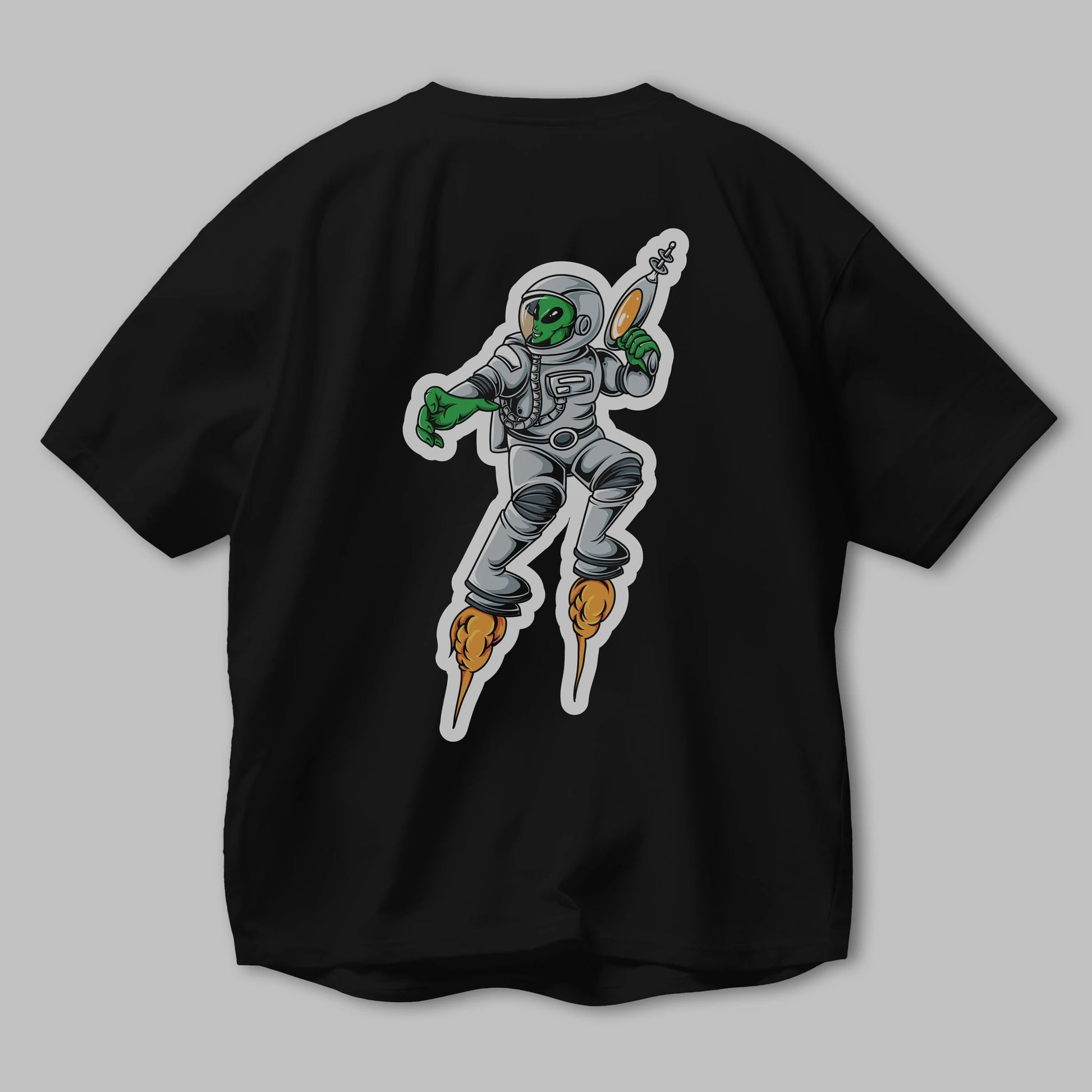 Alien Wars Sticker Arka Baskılı Oversize t-shirt Erkek Kadın Unisex