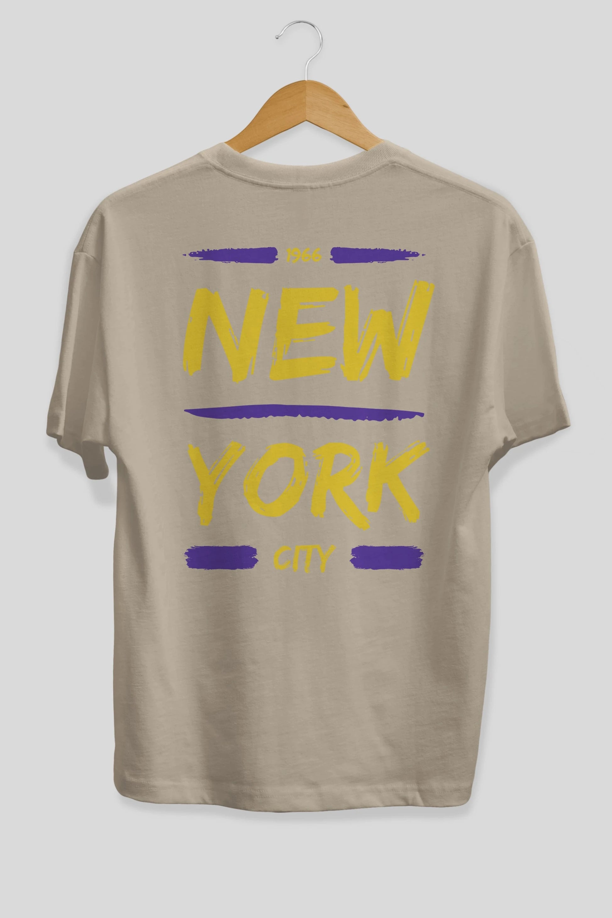 New York City 2 Arka Baskılı Oversize t-shirt Erkek Kadın Unisex