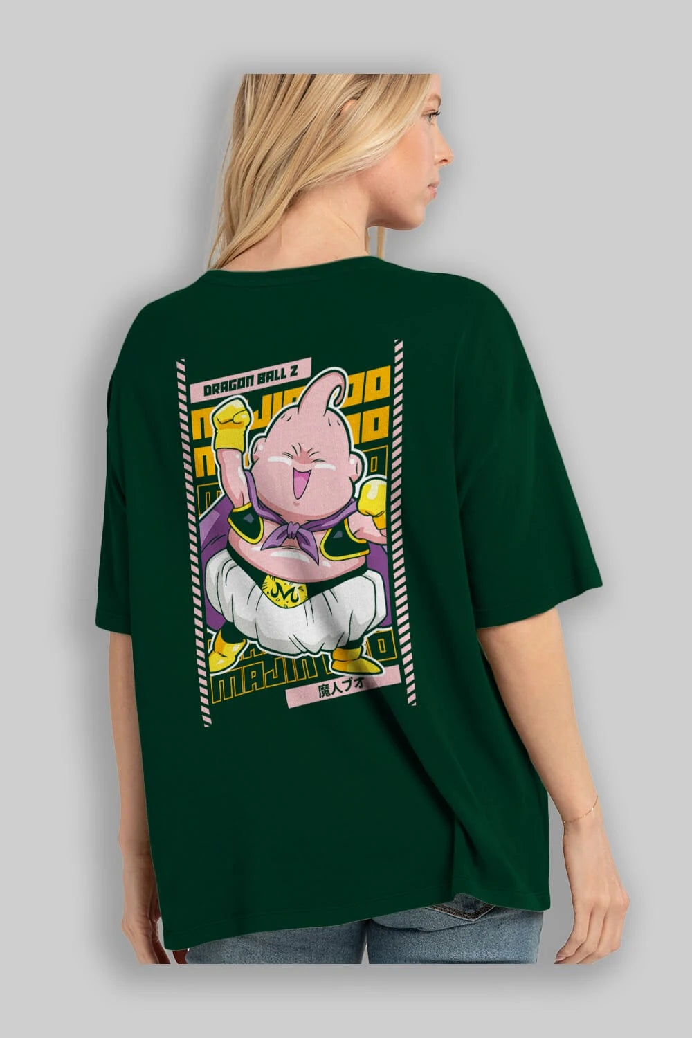 MAJIN BOO1 Anime Arka Baskılı Oversize t-shirt Erkek Kadın Unisex