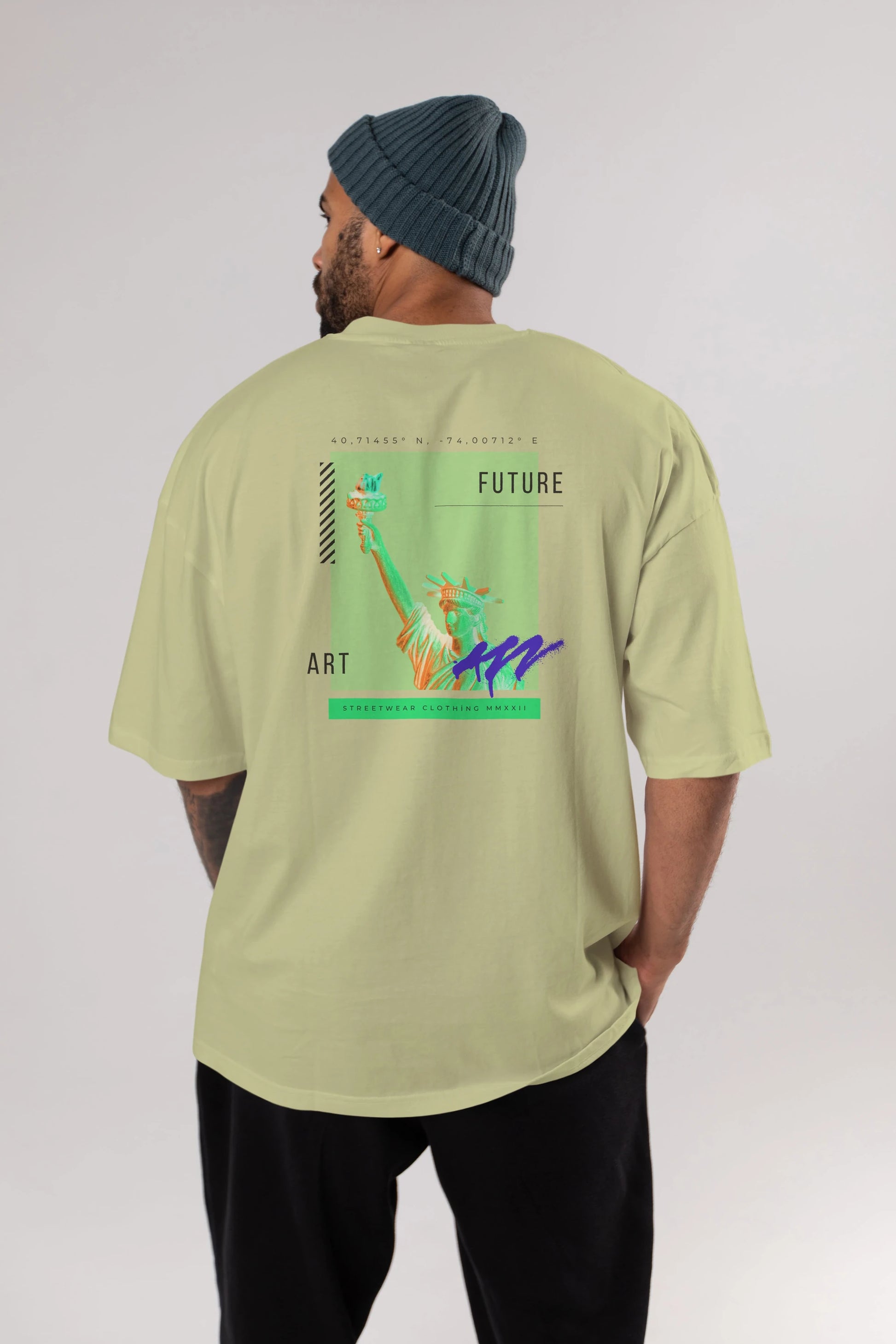 Future Streetwear Arka Baskılı Oversize t-shirt Erkek Kadın Unisex