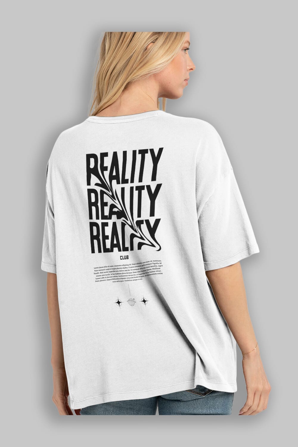 Reality Yazılı Arka Baskılı Oversize t-shirt Erkek Kadın Unisex