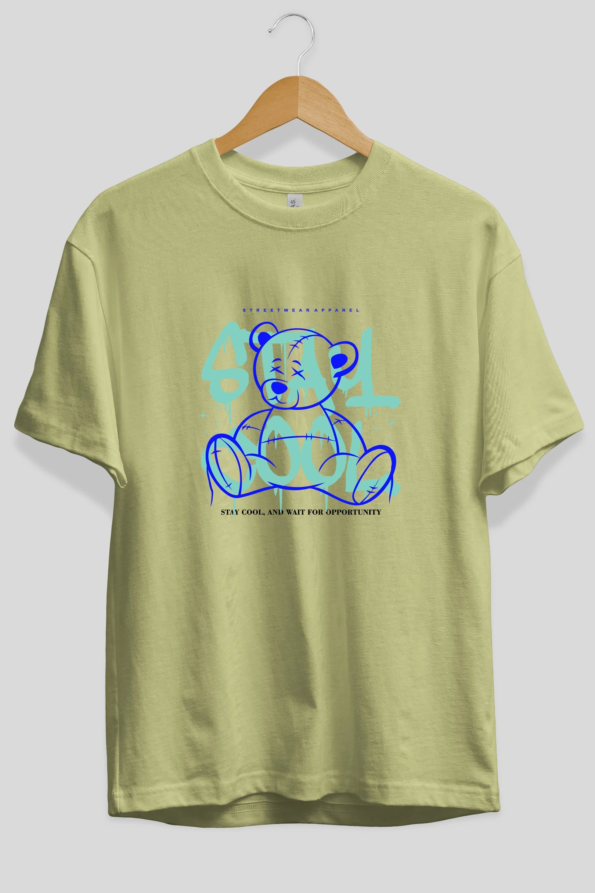 Teddy Bear Stay Cool 2 Ön Baskılı Oversize t-shirt Erkek Kadın Unisex