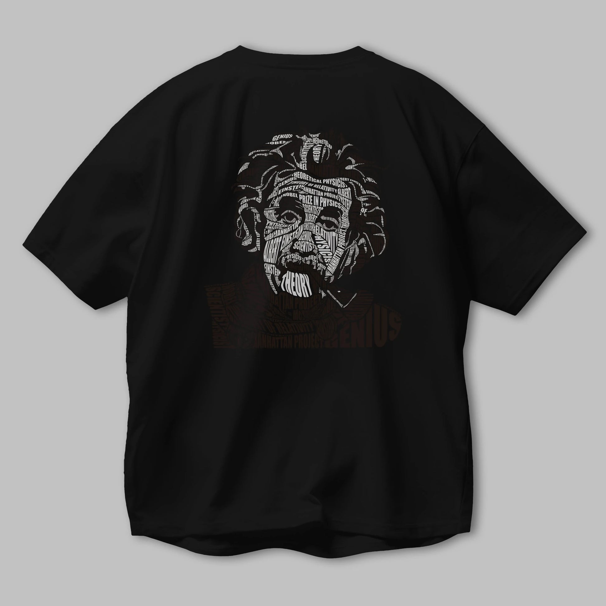 Einstein Calligram Arka Baskılı Oversize t-shirt %100 pamuk Erkek Kadın Unisex