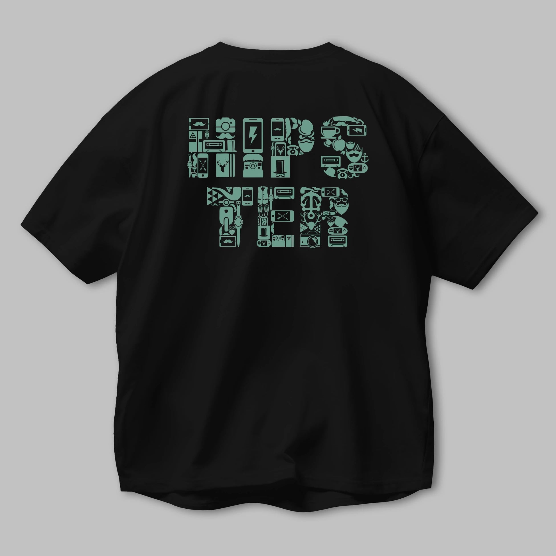 HIPSTER Arka Baskılı Oversize t-shirt %100 pamuk Erkek Kadın Unisex
