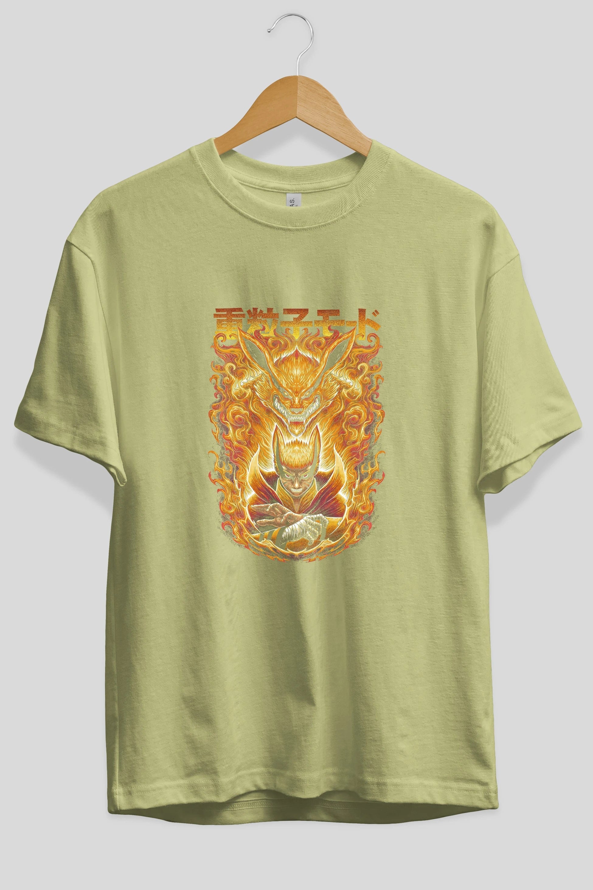 NARUTO KYUUBI 1 Anime Ön Baskılı Oversize t-shirt %100 pamuk Erkek Kadın Unisex