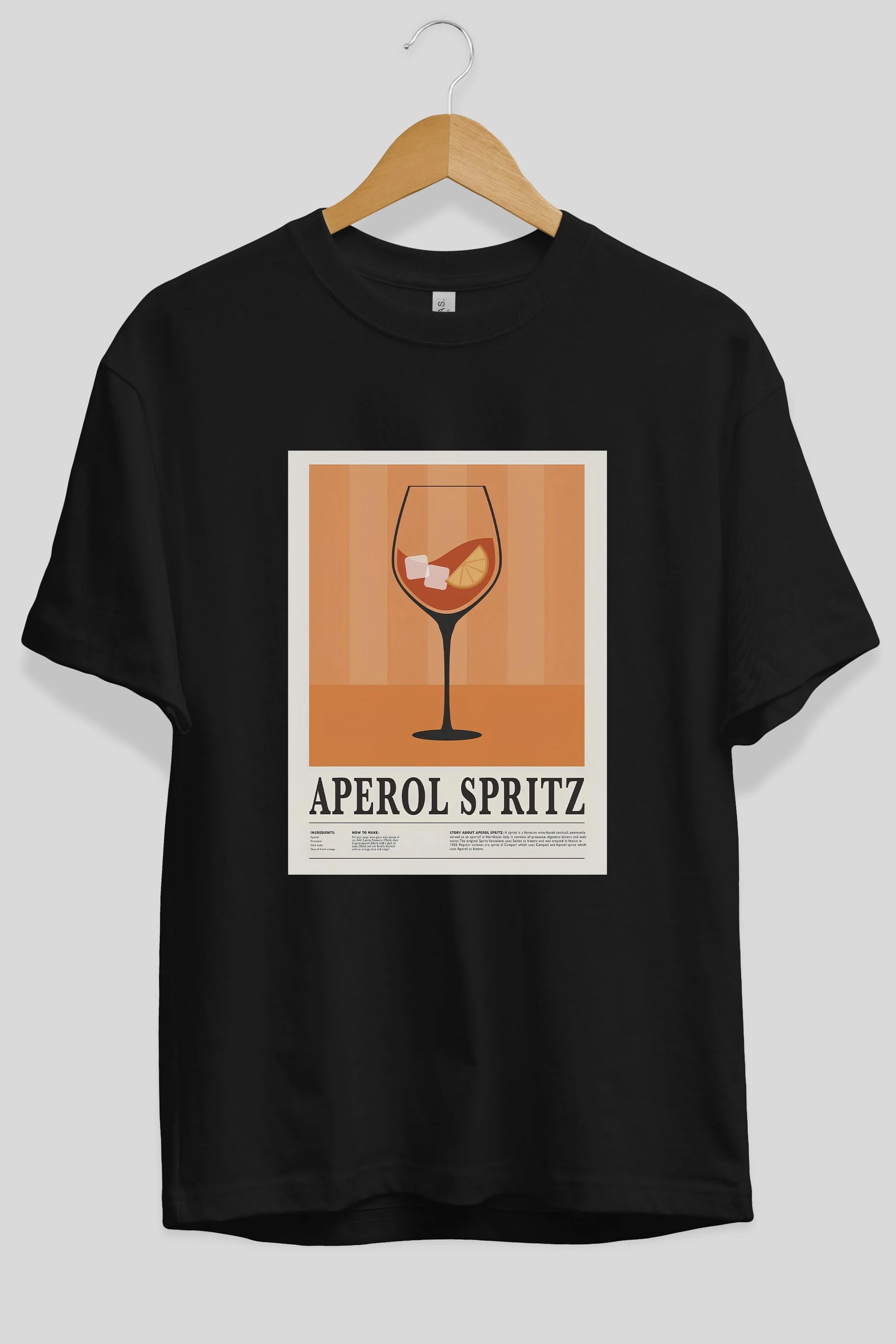 Aperol Spritz 8 Ön Baskılı Oversize t-shirt Erkek Kadın Unisex %100 Pamuk Bisiklet Yaka tişort