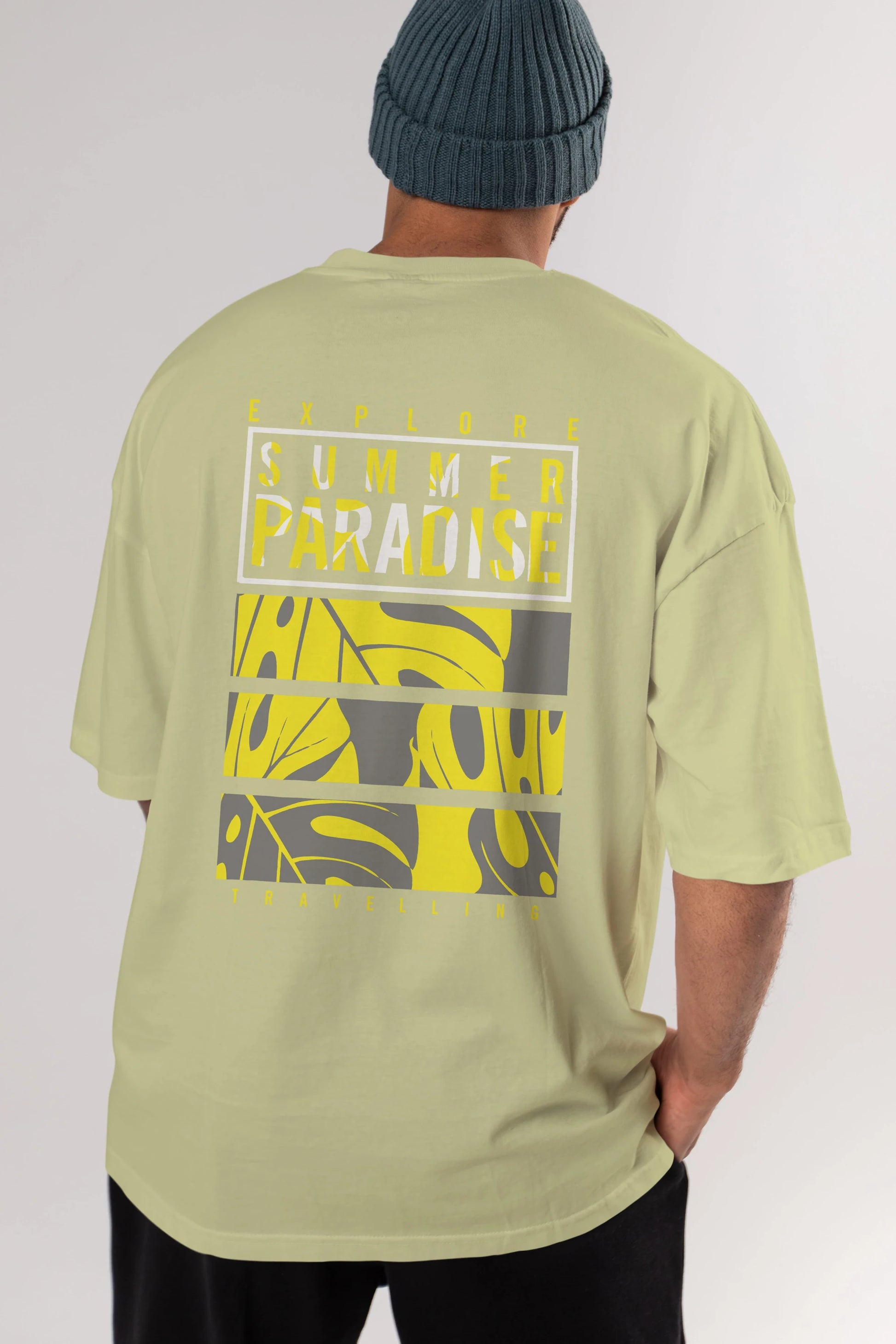 Summer Paradise Arka Baskılı Oversize t-shirt Erkek Kadın Unisex