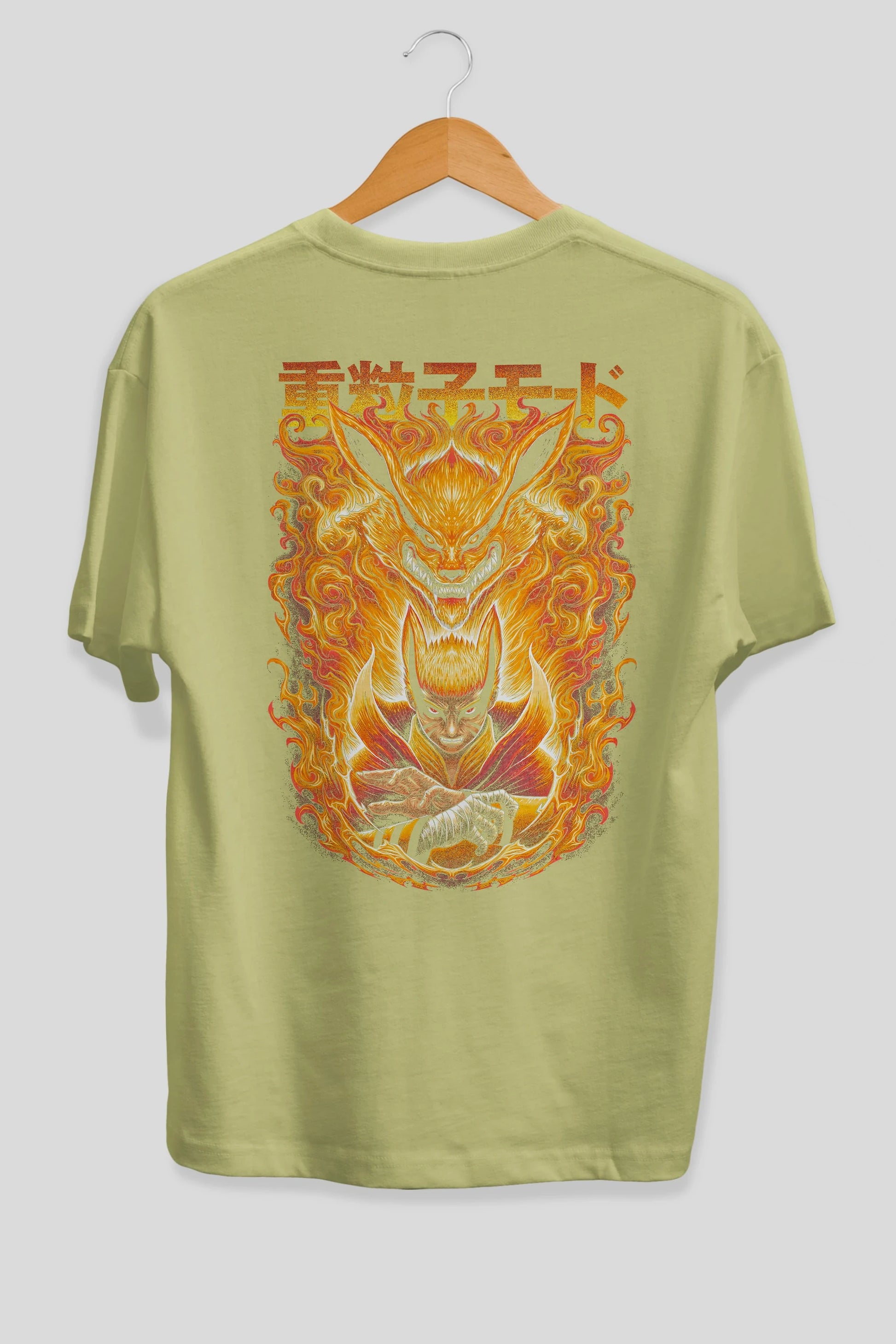 NARUTO KYUUBI 1 Anime Arka Baskılı Oversize t-shirt Erkek Kadın Unisex