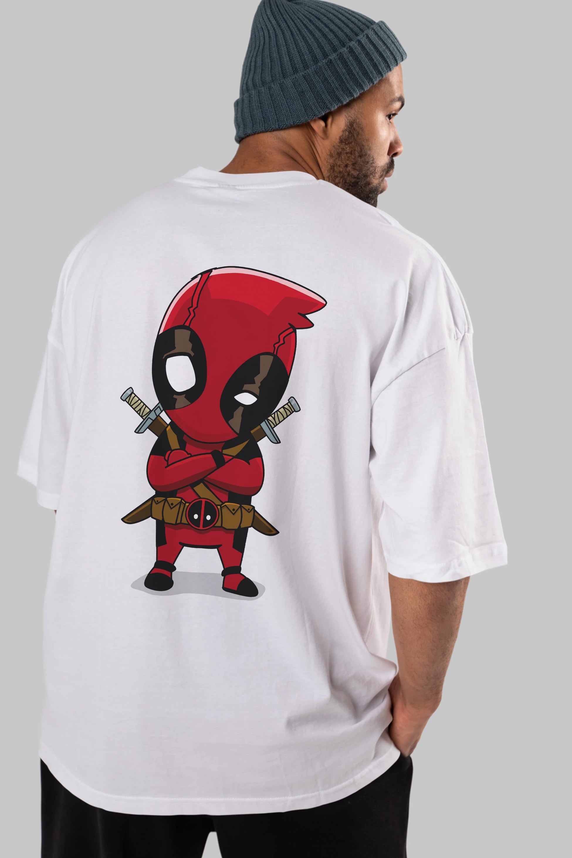 Deadpool (19) Arka Baskılı Oversize t-shirt Erkek Kadın Unisex %100 Pamuk Bisiklet Yaka tişort