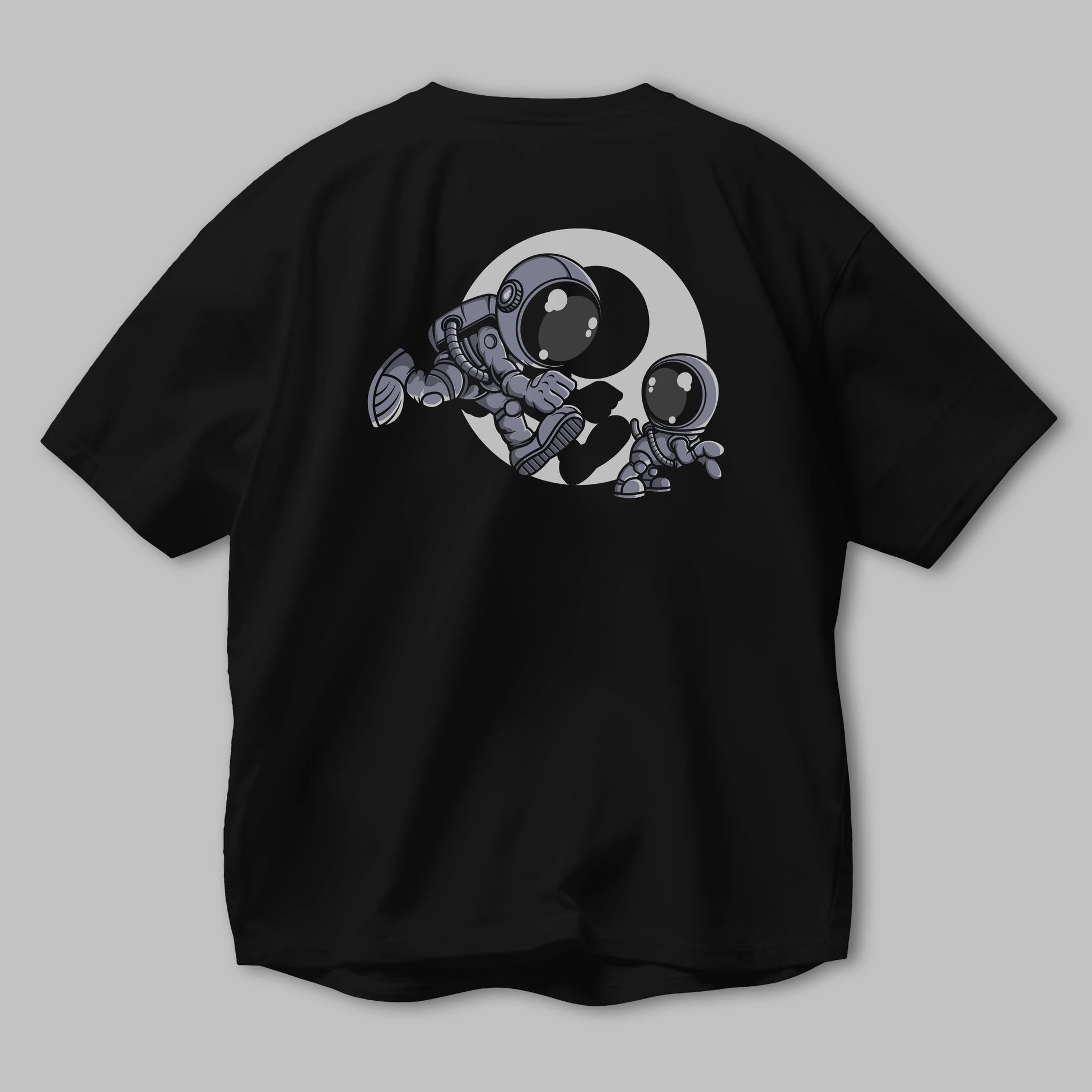 Astronaut And Little Dog Arka Baskılı Oversize t-shirt Erkek Kadın Unisex