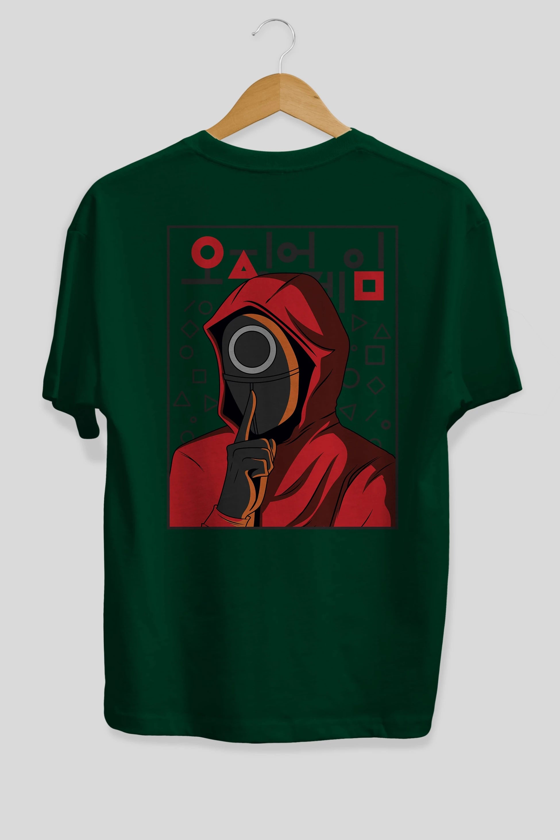 Squid Game (5) Arka Baskılı Oversize t-shirt Erkek Kadın Unisex %100 Pamuk Bisiklet Yaka tişort