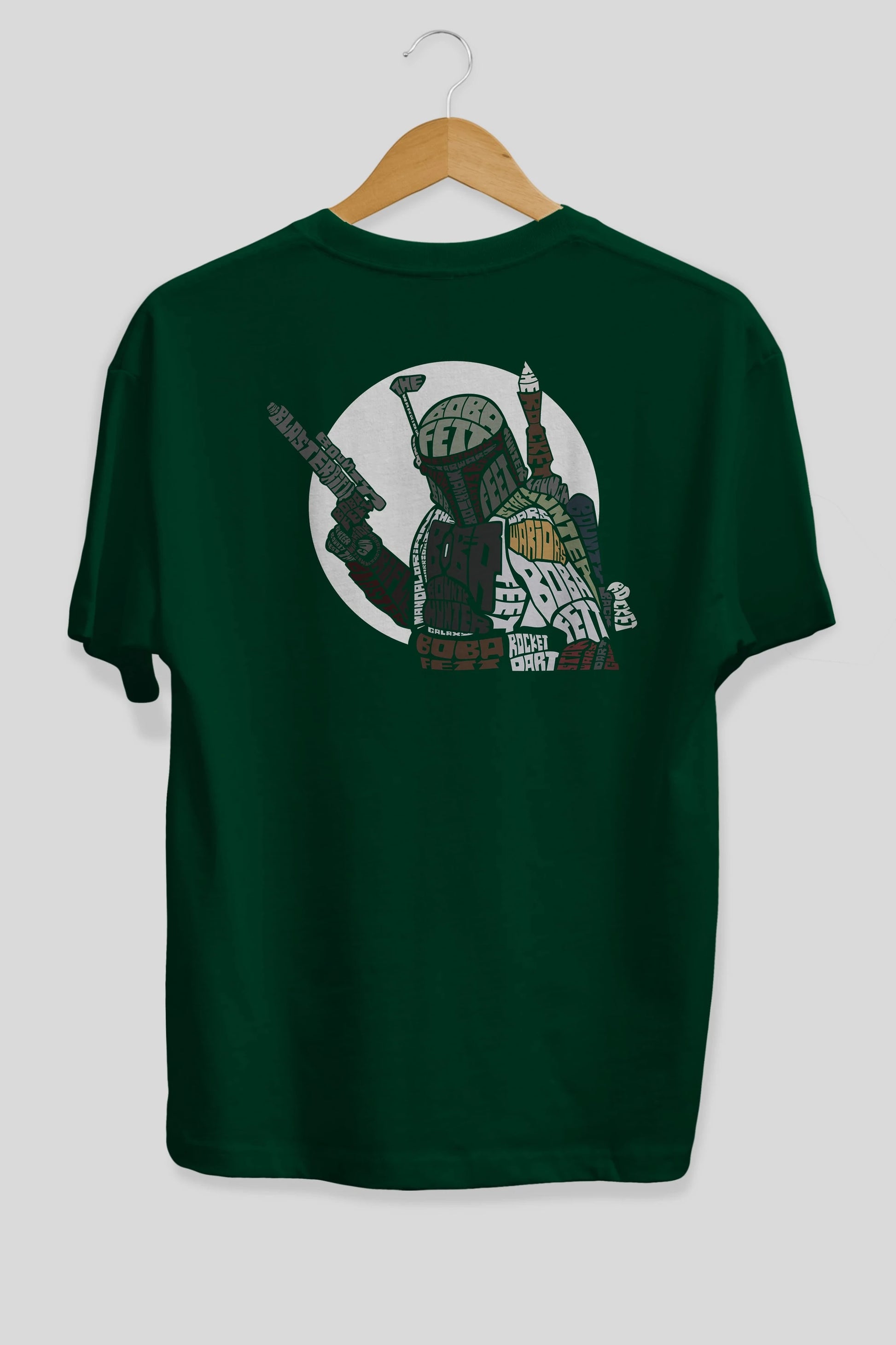 Boba Fett Arka Baskılı Oversize t-shirt %100 pamuk Erkek Kadın Unisex