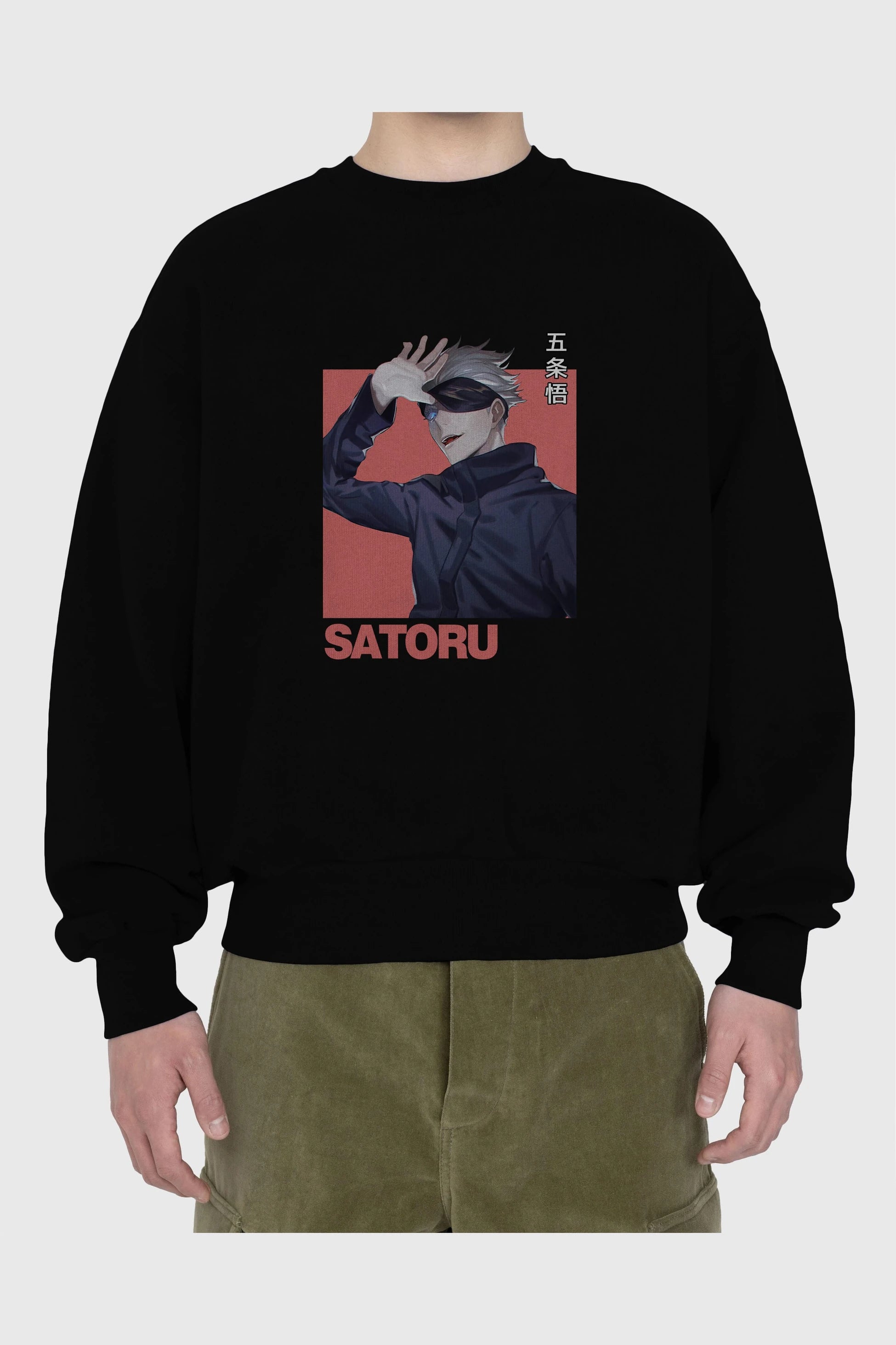 SATORU GOJO 2 Anime Ön Baskılı Oversize Sweatshirt Erkek Kadın Unisex