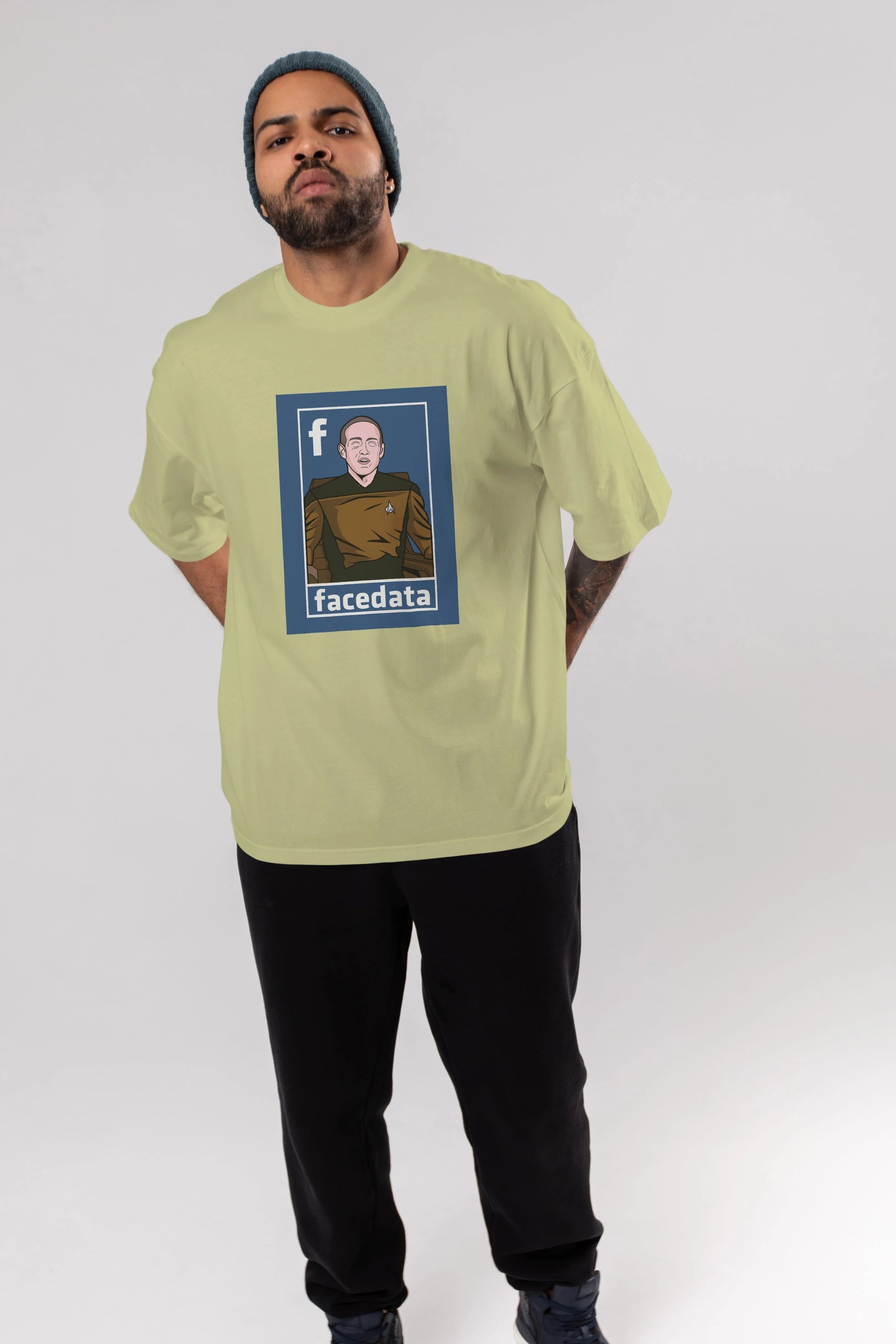 Zukerberg Data Ön Baskılı Oversize t-shirt Erkek Kadın Unisex %100 Pamuk tişort