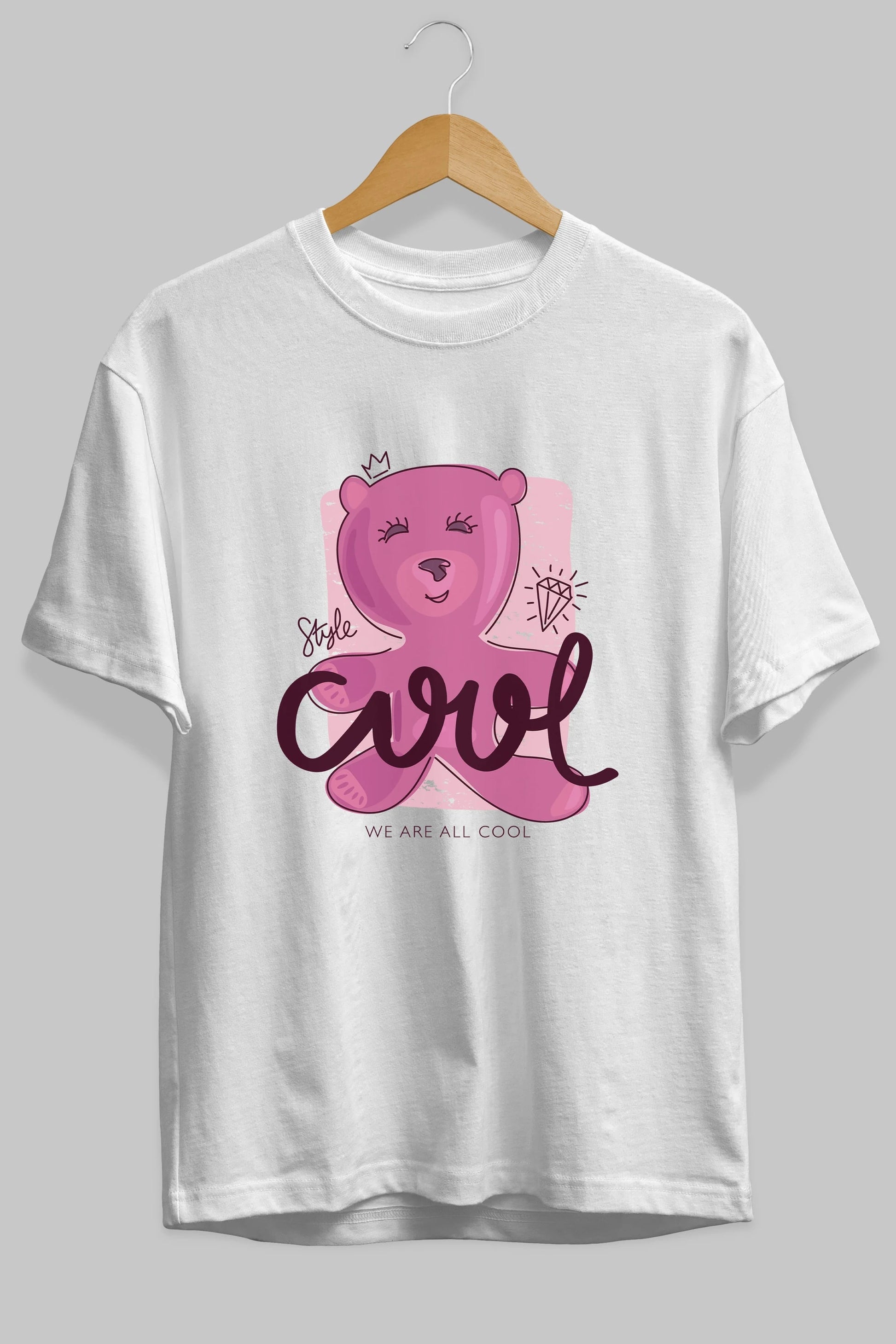Cool Style Bear Ön Baskılı Oversize t-shirt Erkek Kadın Unisex