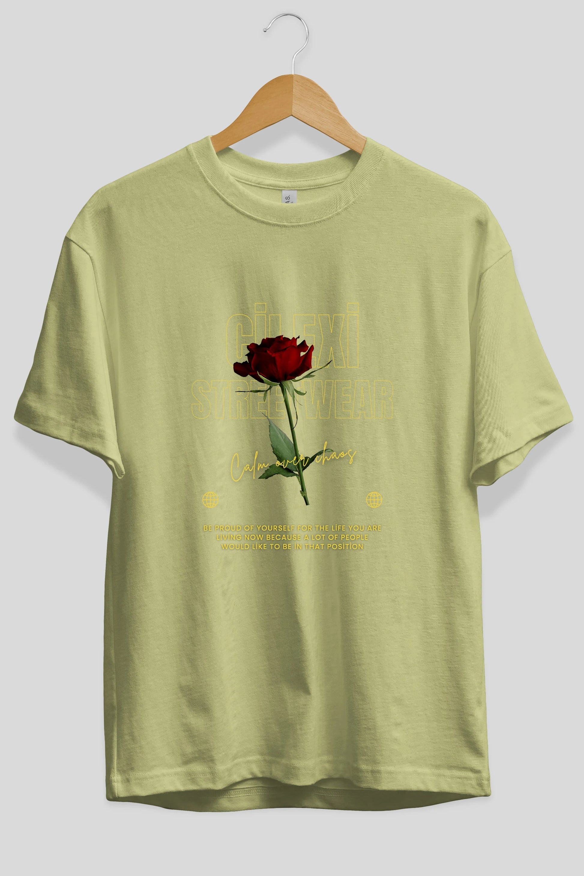 Rose Cilexi Streetwear Ön Baskılı Oversize t-shirt Erkek Kadın Unisex