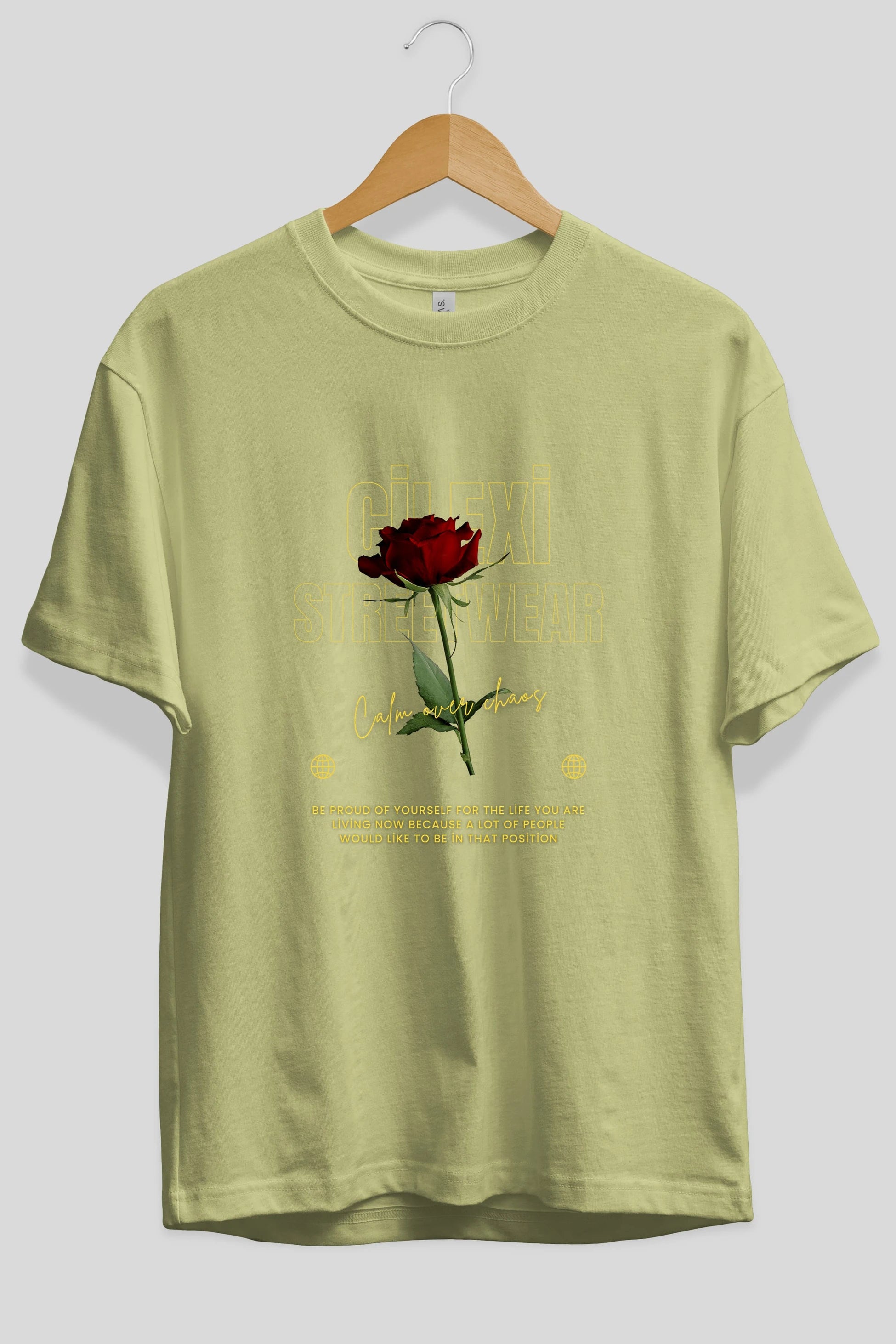 Rose Cilexi Streetwear Ön Baskılı Oversize t-shirt Erkek Kadın Unisex