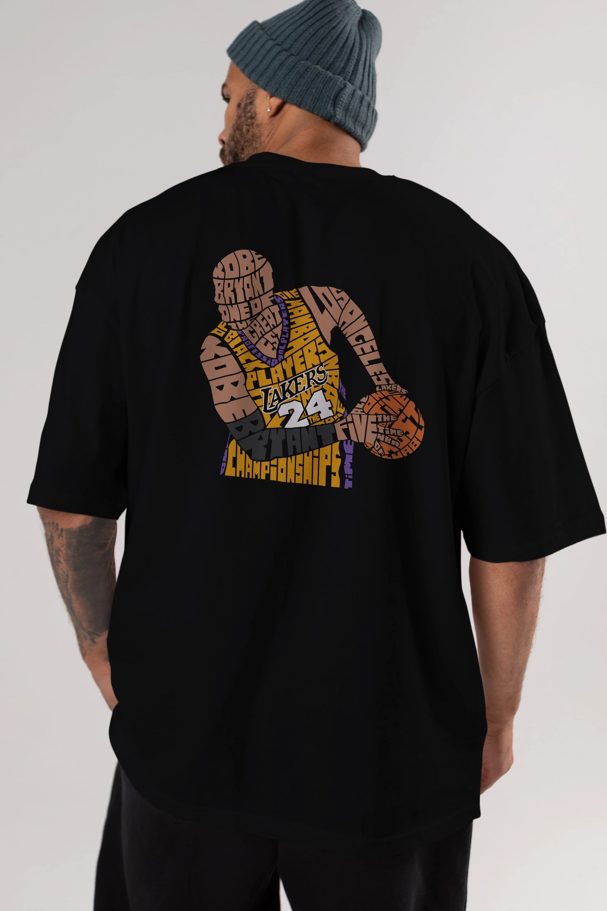 Kobe Bryant Arka Baskılı Oversize t-shirt %100 pamuk Erkek Kadın Unisex