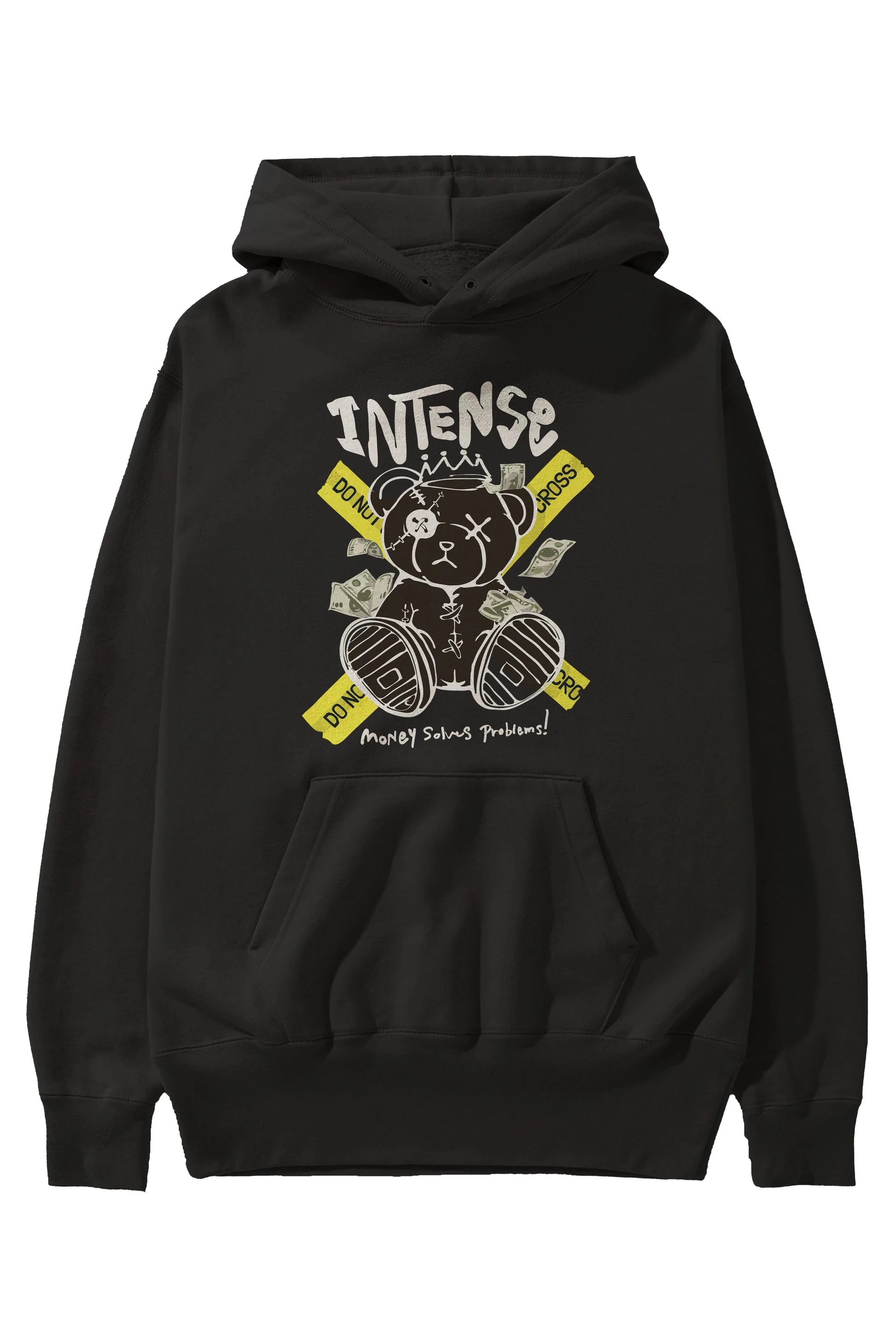 Teddy Bear intense Ön Baskılı Hoodie Oversize Kapüşonlu Sweatshirt Erkek Kadın Unisex