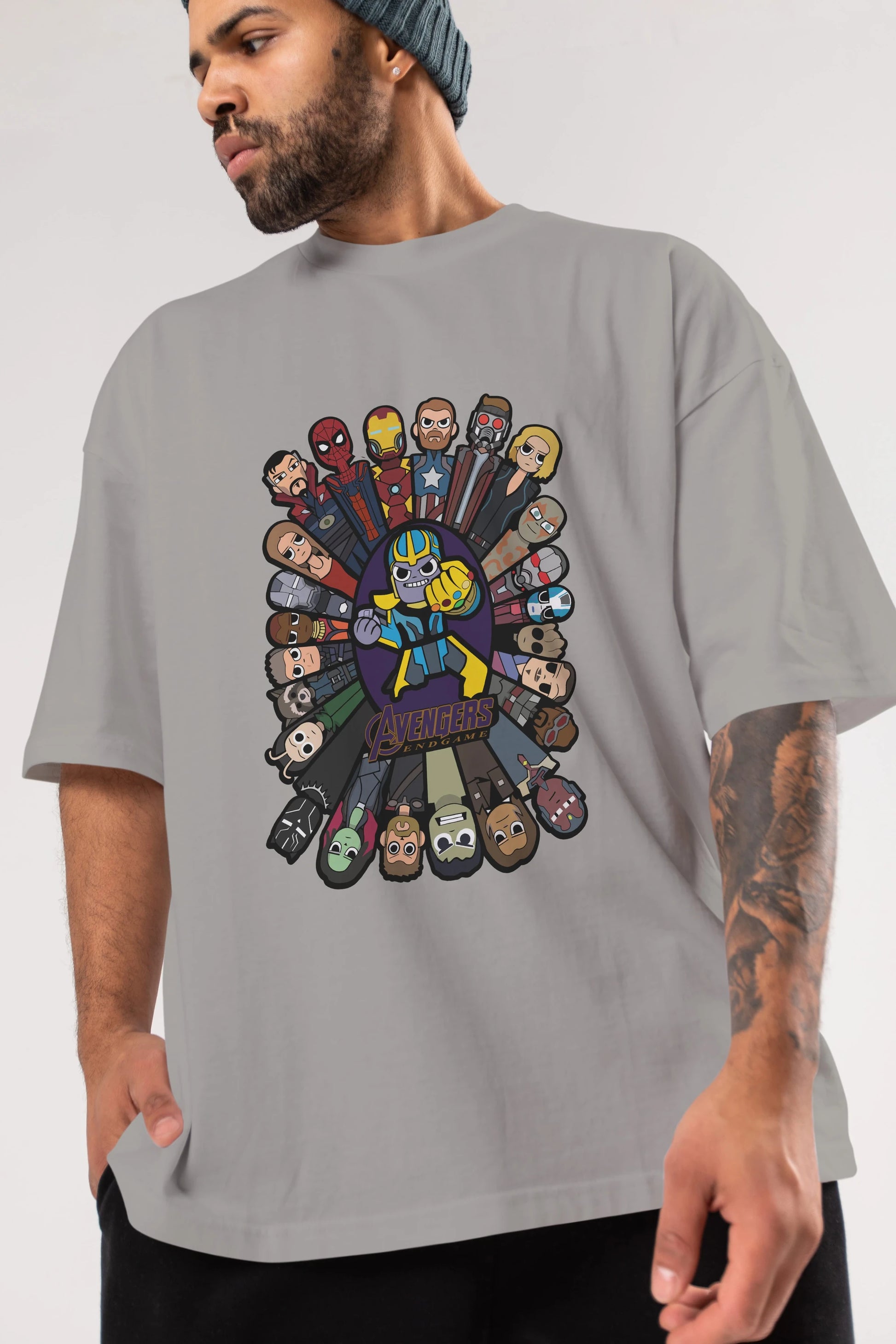 The Avengers (2) Ön Baskılı Oversize t-shirt Erkek Kadın Unisex %100 Pamuk Bisiklet Yaka tişort