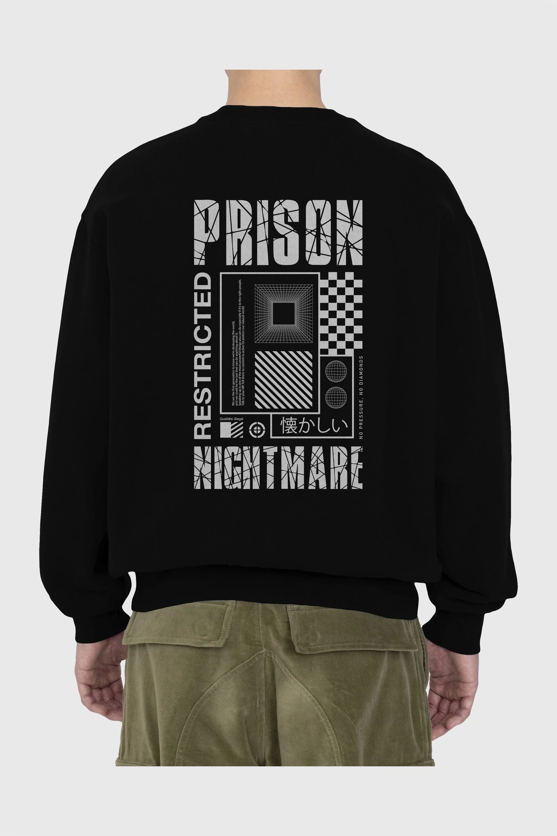 Prison Nightmare Arka Baskılı Oversize Sweatshirt Erkek Kadın Unisex