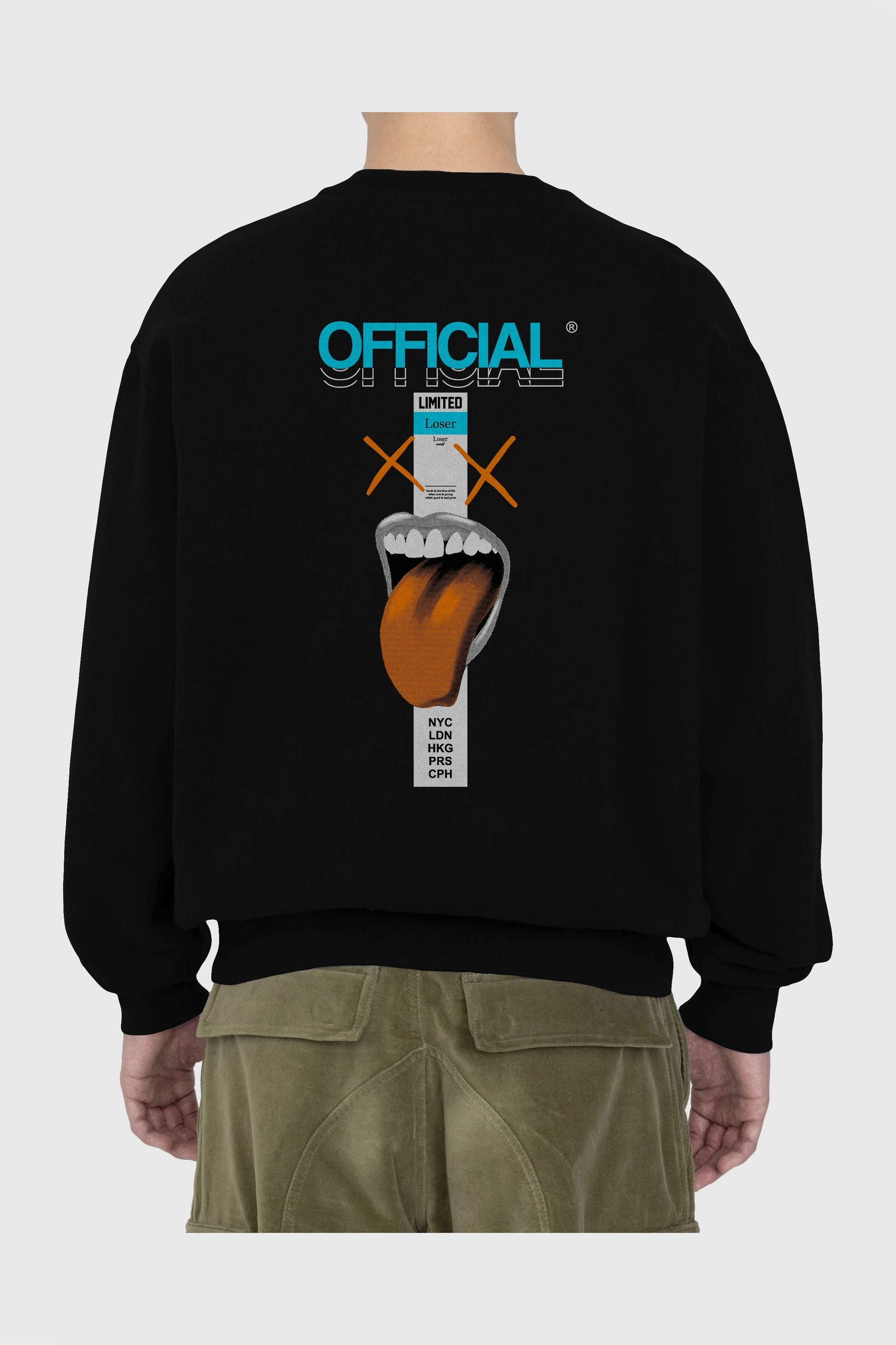 Official Loser Arka Baskılı Oversize Sweatshirt Erkek Kadın Unisex