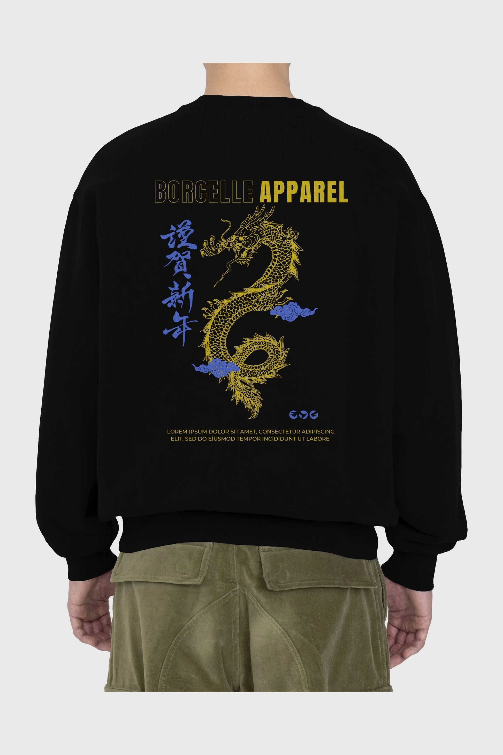 Borcelle Apparel Yazılı Arka Baskılı Oversize Sweatshirt Erkek Kadın Unisex