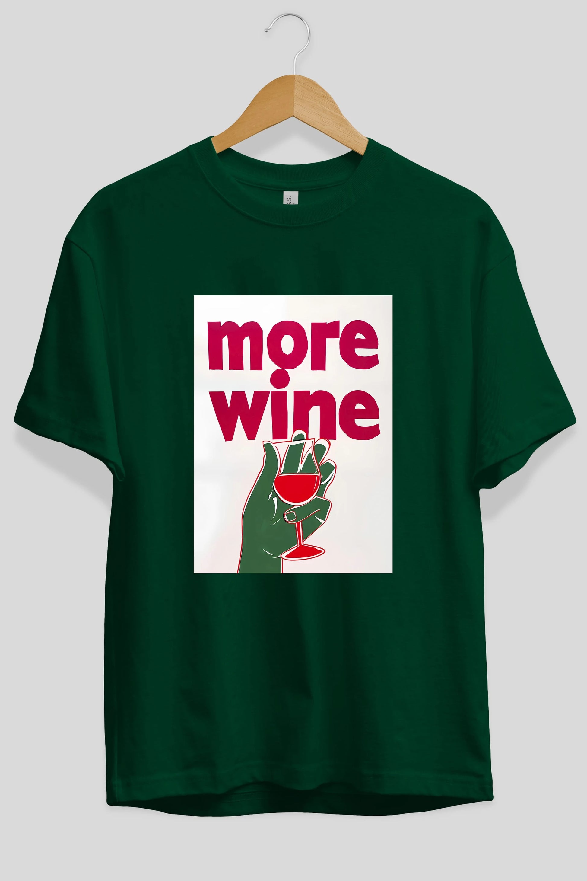 More Wine 3 Ön Baskılı Oversize t-shirt Erkek Kadın Unisex %100 Pamuk Bisiklet Yaka tişort