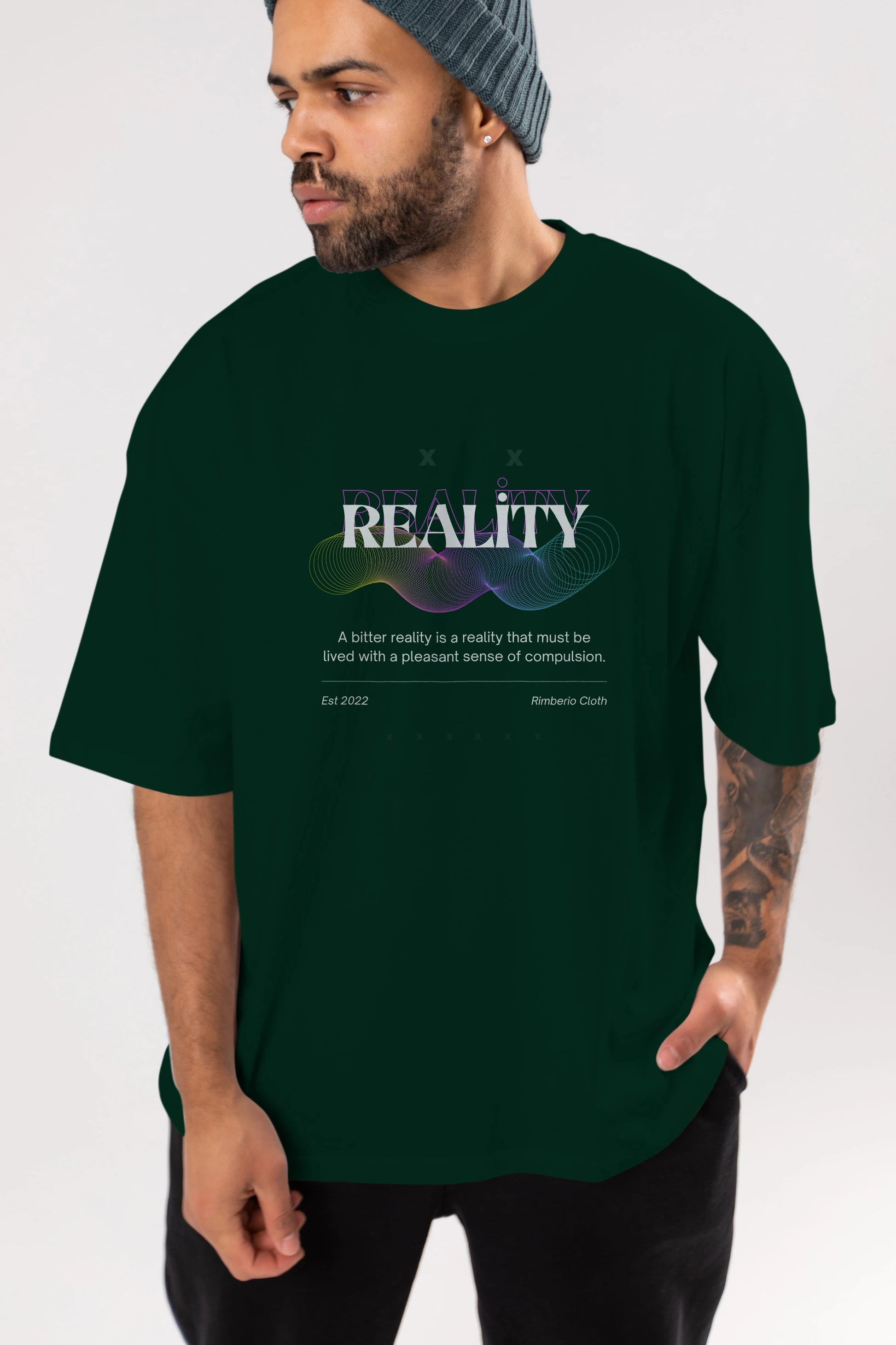 Reality 2 Ön Baskılı Oversize t-shirt Erkek Kadın Unisex