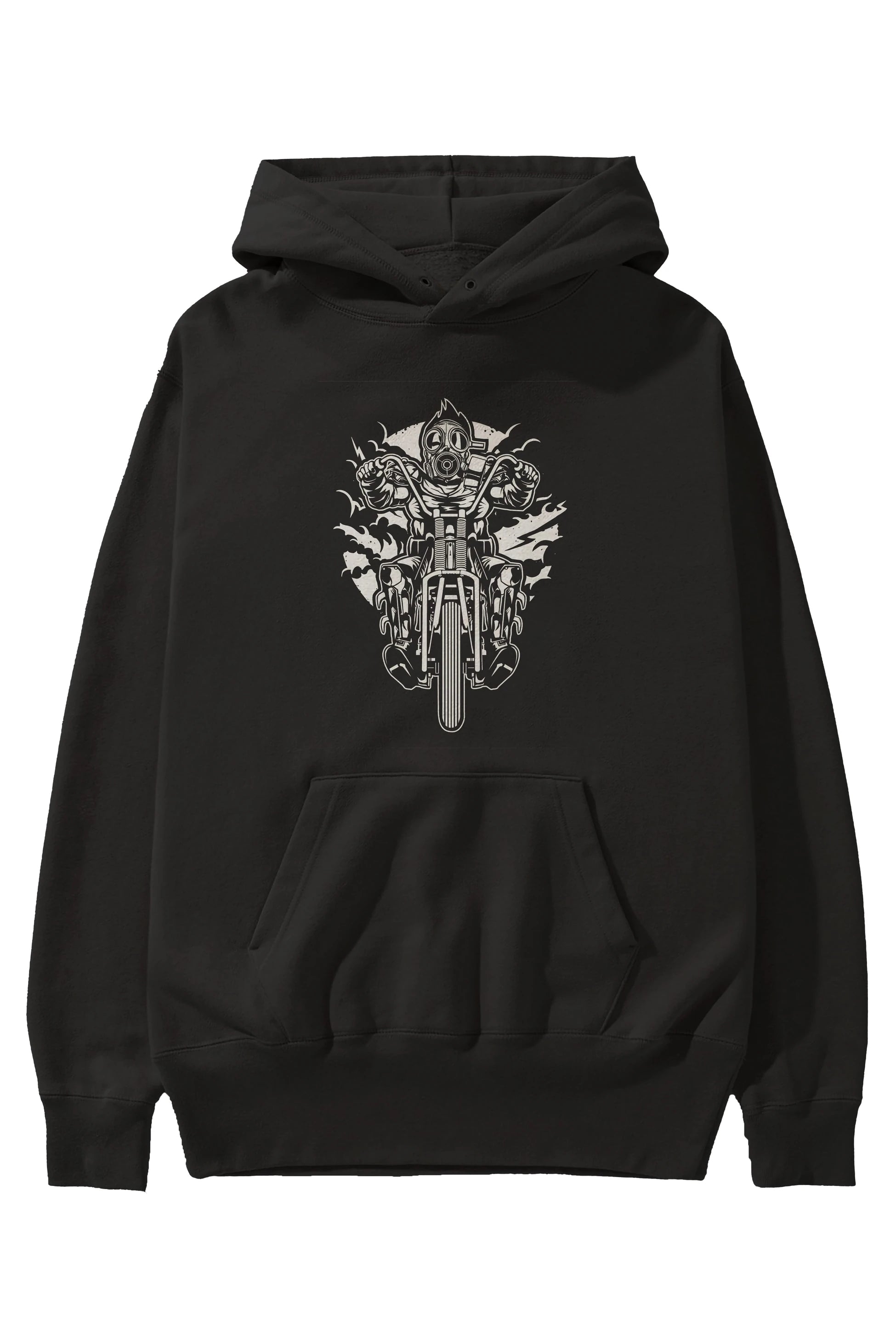 Gasmask Chopper Ön Baskılı Hoodie Oversize Kapüşonlu Sweatshirt Erkek Kadın Unisex