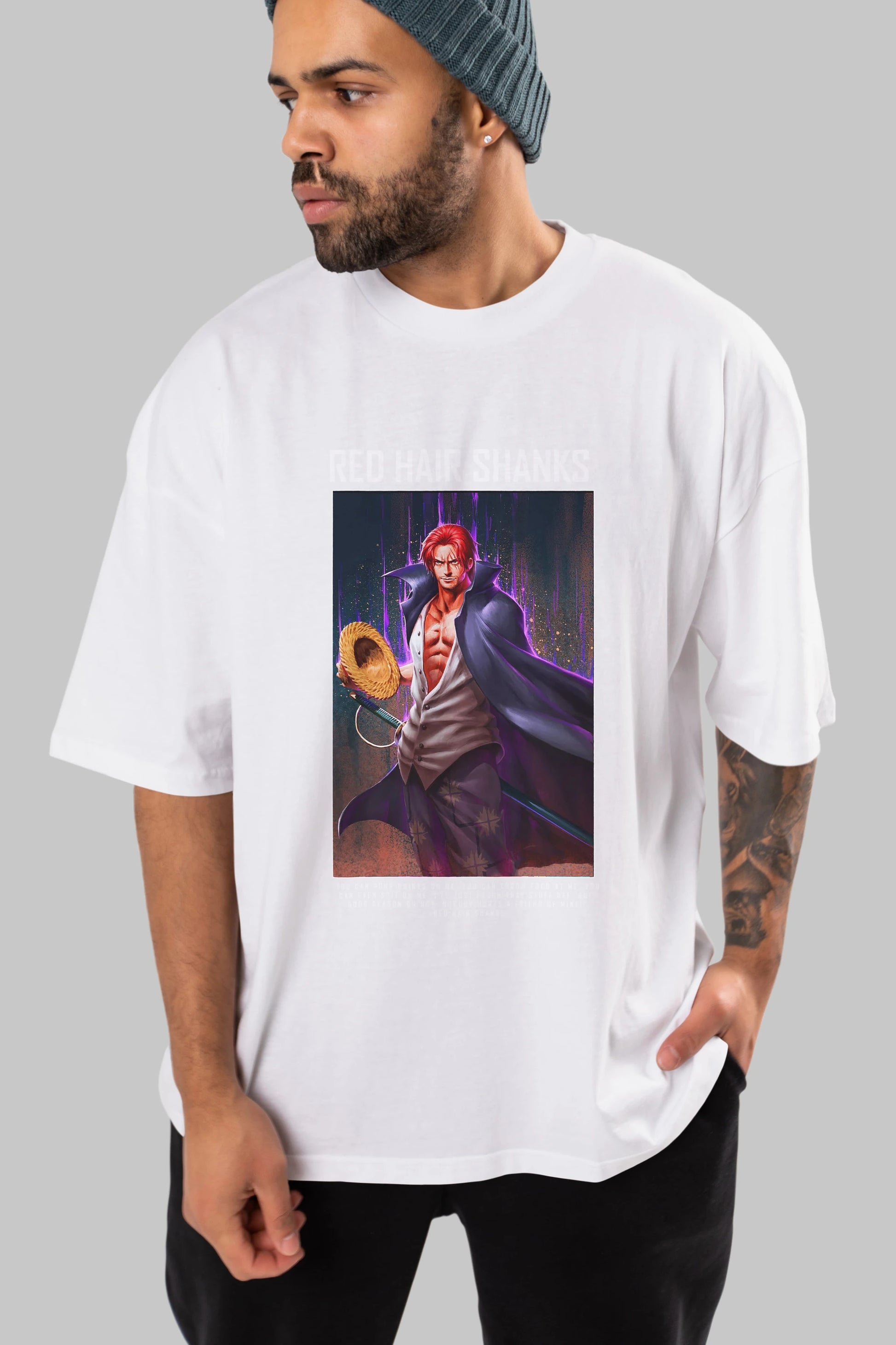 Shanks Anime Ön Baskılı Oversize t-shirt Erkek Kadın Unisex