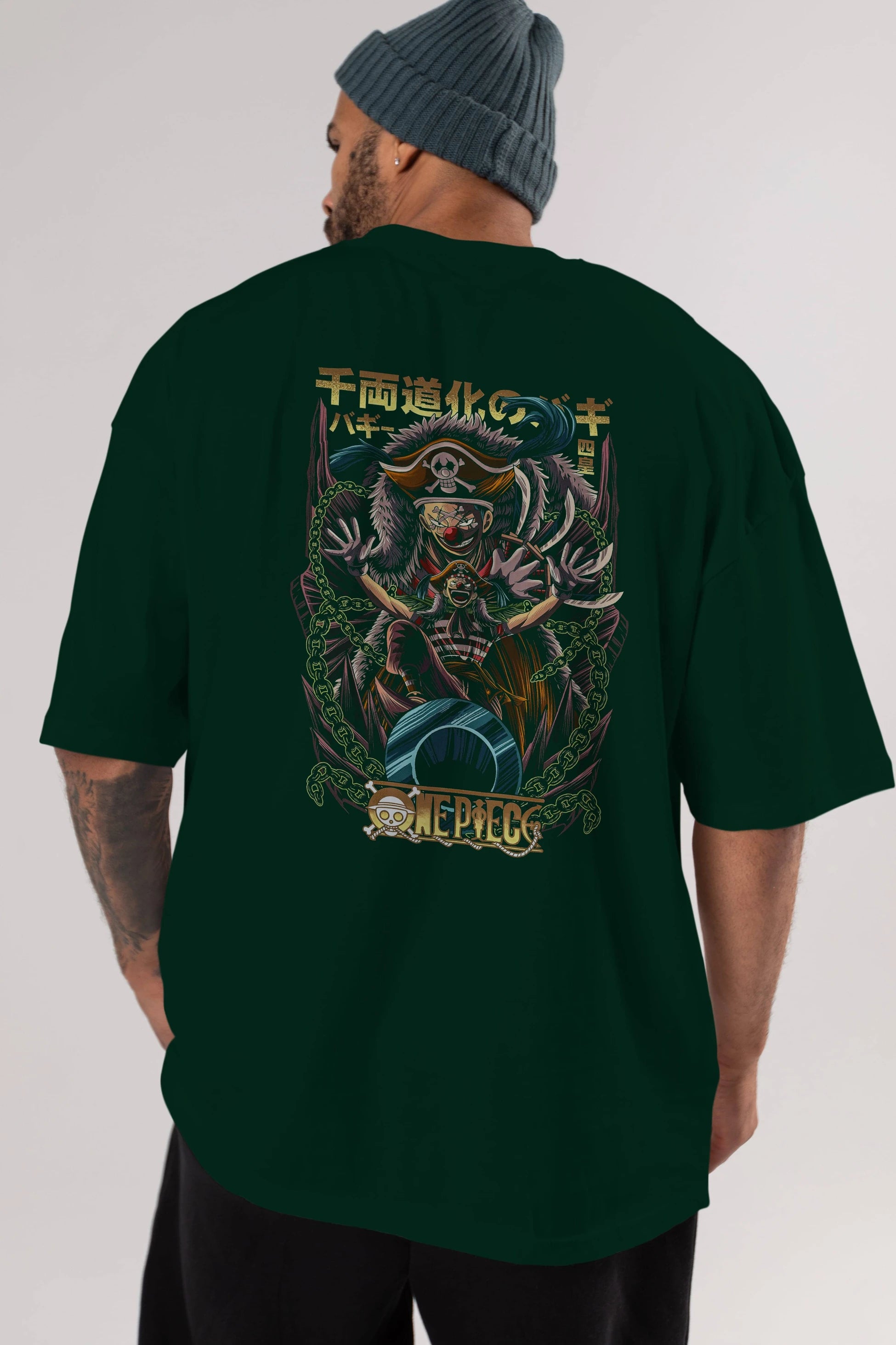 ONE PIECE (5) Anime Arka Baskılı Oversize t-shirt Erkek Kadın Unisex