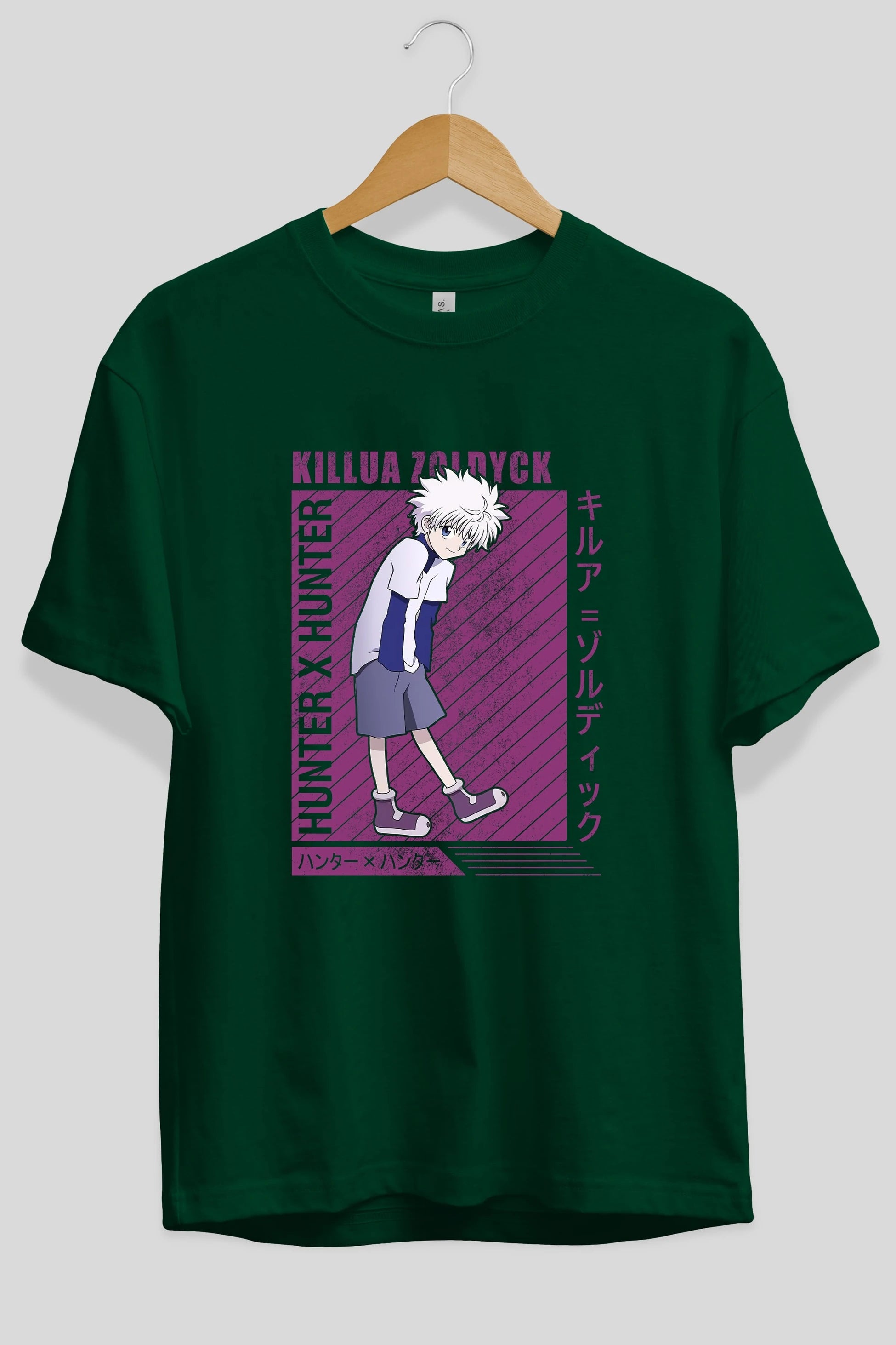 Killua Zoldyck 3 1 Anime Ön Baskılı Oversize t-shirt %100 pamuk Erkek Kadın Unisex