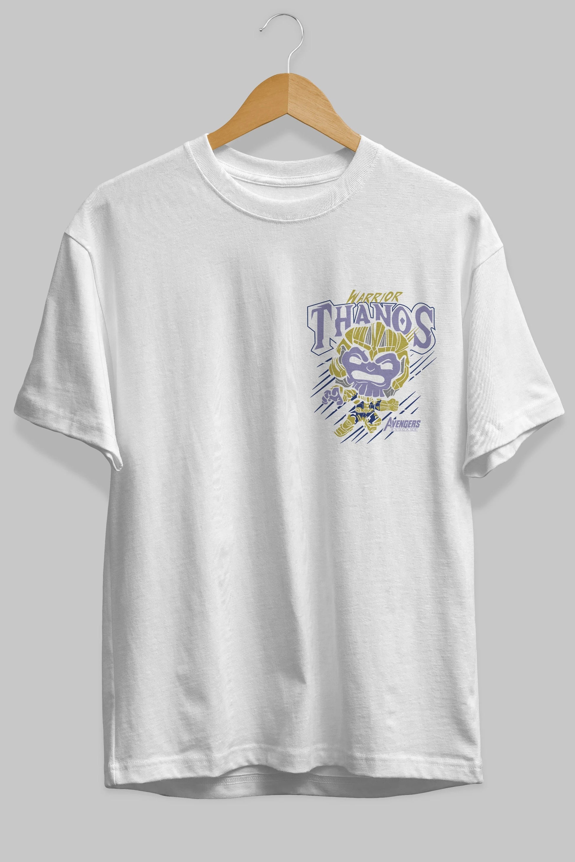 Thanos (2) Ön Sol Baskılı Oversize t-shirt Erkek Kadın Unisex %100 Pamuk Bisiklet Yaka tişort