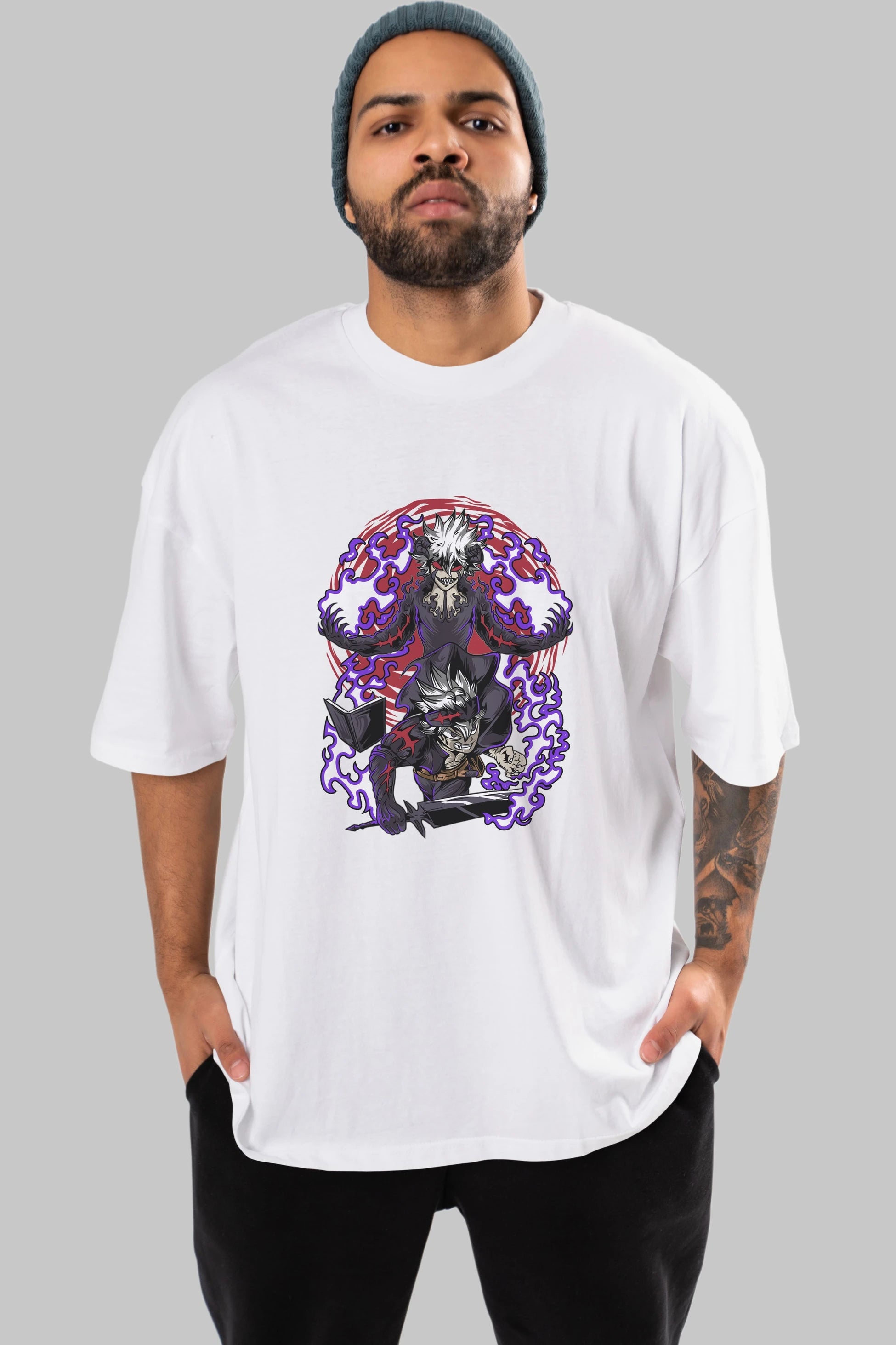 BLACK CLOVER DEVIL UNION Anime Ön Baskılı Oversize t-shirt %100 pamuk Erkek Kadın Unisex