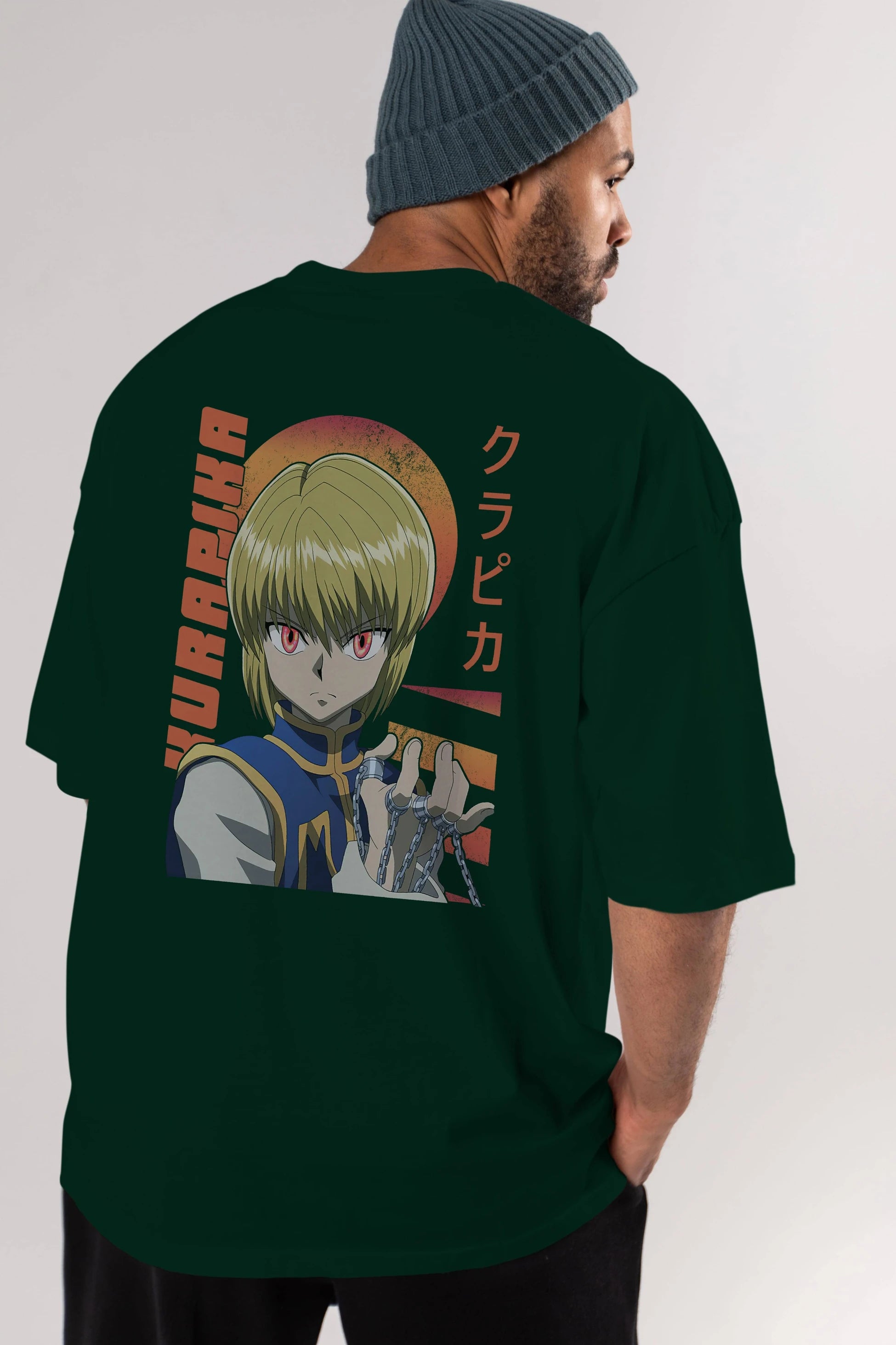 Kurapika 5 (2) Anime Arka Baskılı Oversize t-shirt Erkek Kadın Unisex