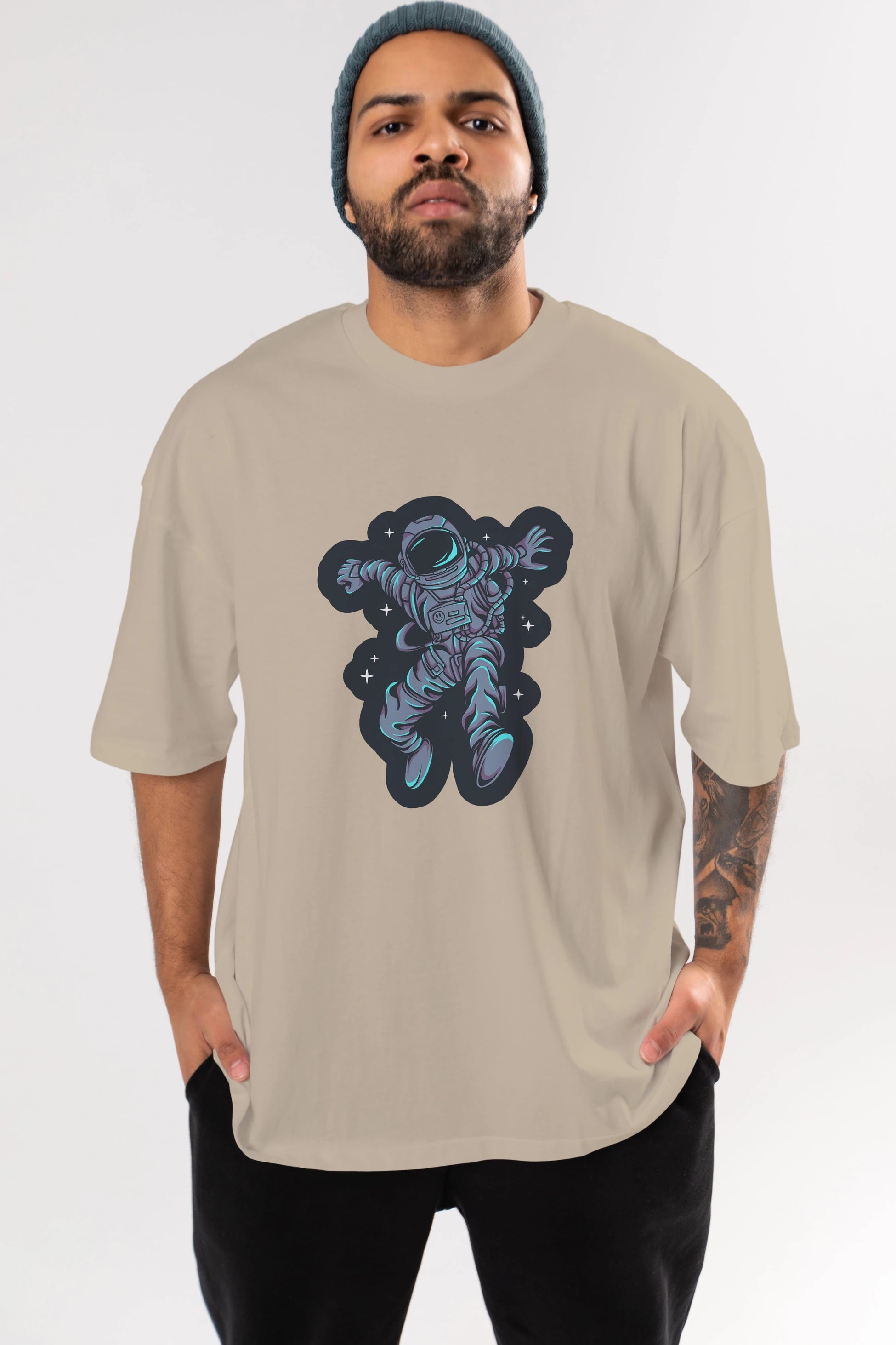 Astrostars sticker Ön Baskılı Oversize t-shirt Erkek Kadın Unisex