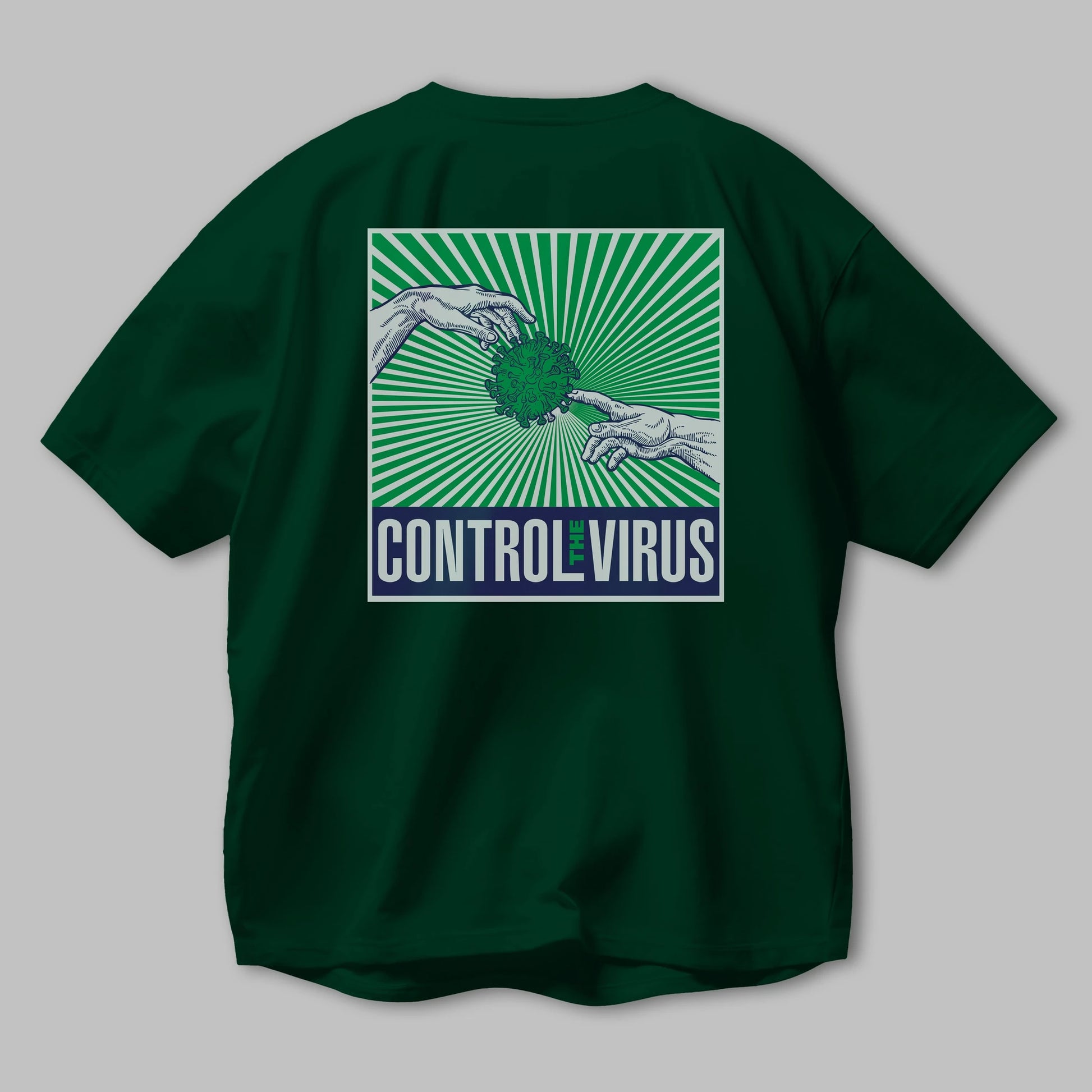 Control The Virus Arka Baskılı Oversize t-shirt Erkek Kadın Unisex
