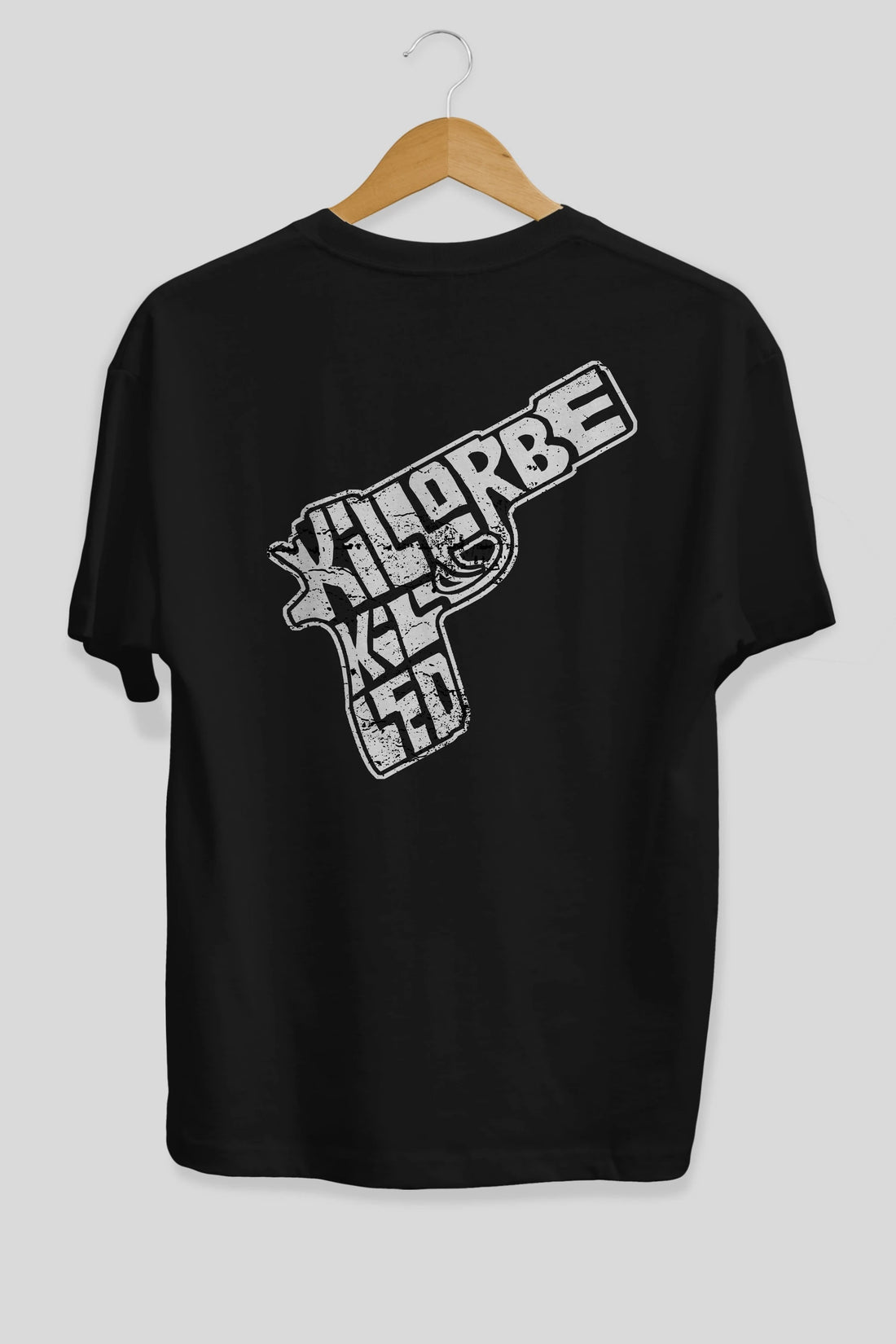 Kill Or Be Killed Arka Baskılı Oversize t-shirt %100 pamuk Erkek Kadın Unisex