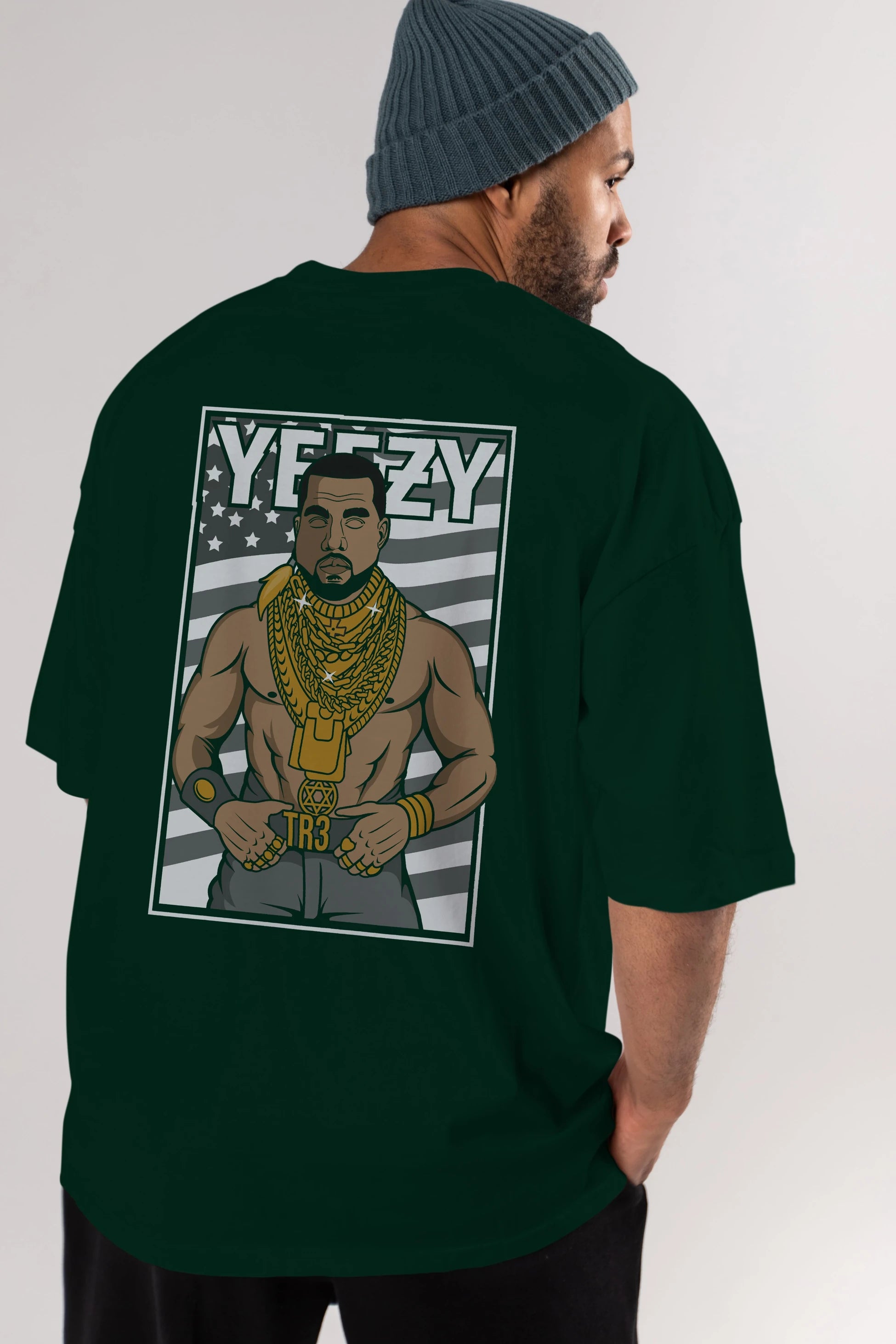 Mr.T Arka Baskılı Oversize t-shirt Erkek Kadın Unisex %100 Pamuk tişort