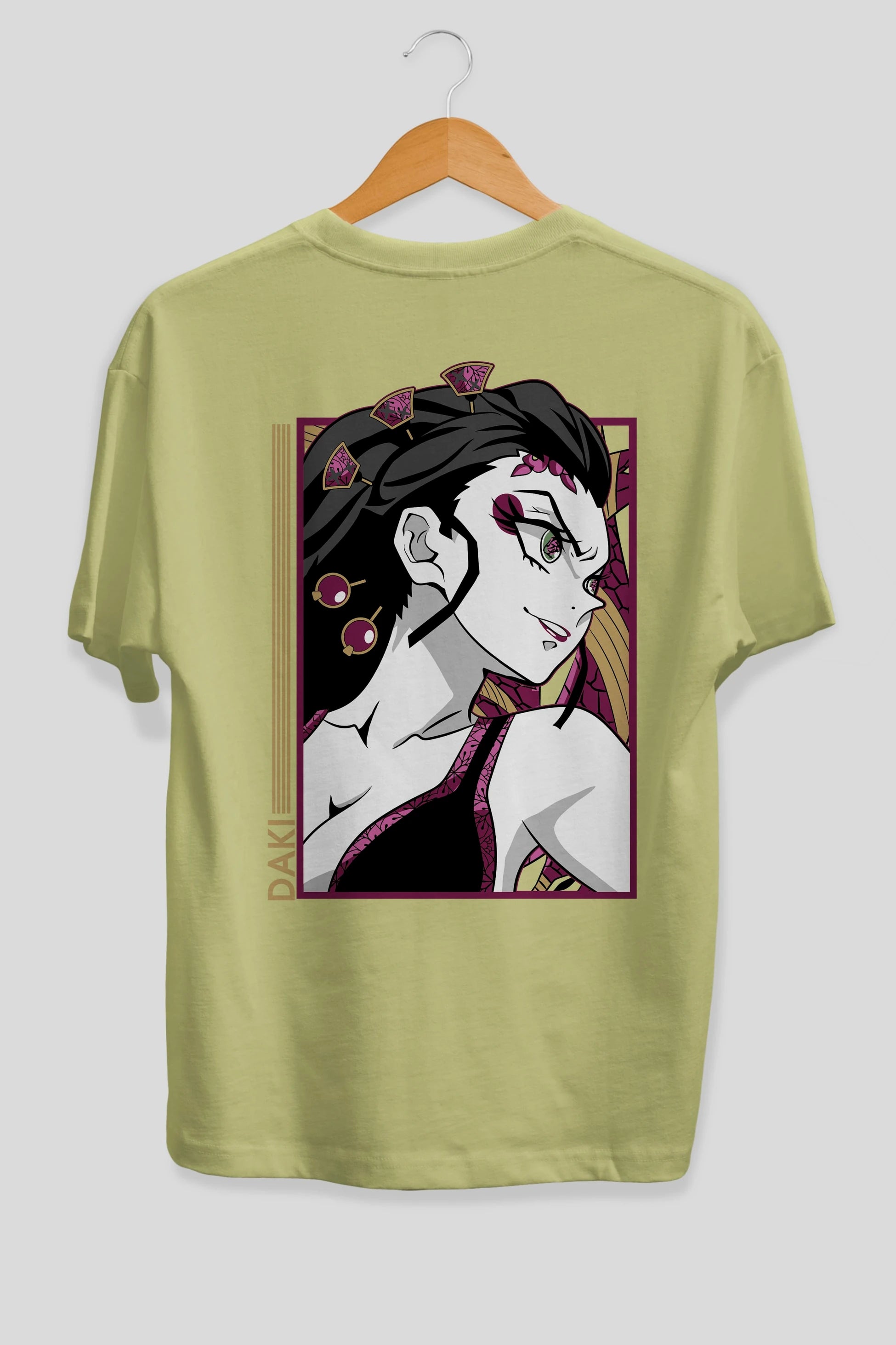Daki DEMION SLAYER Anime Arka Baskılı Oversize t-shirt Erkek Kadın Unisex