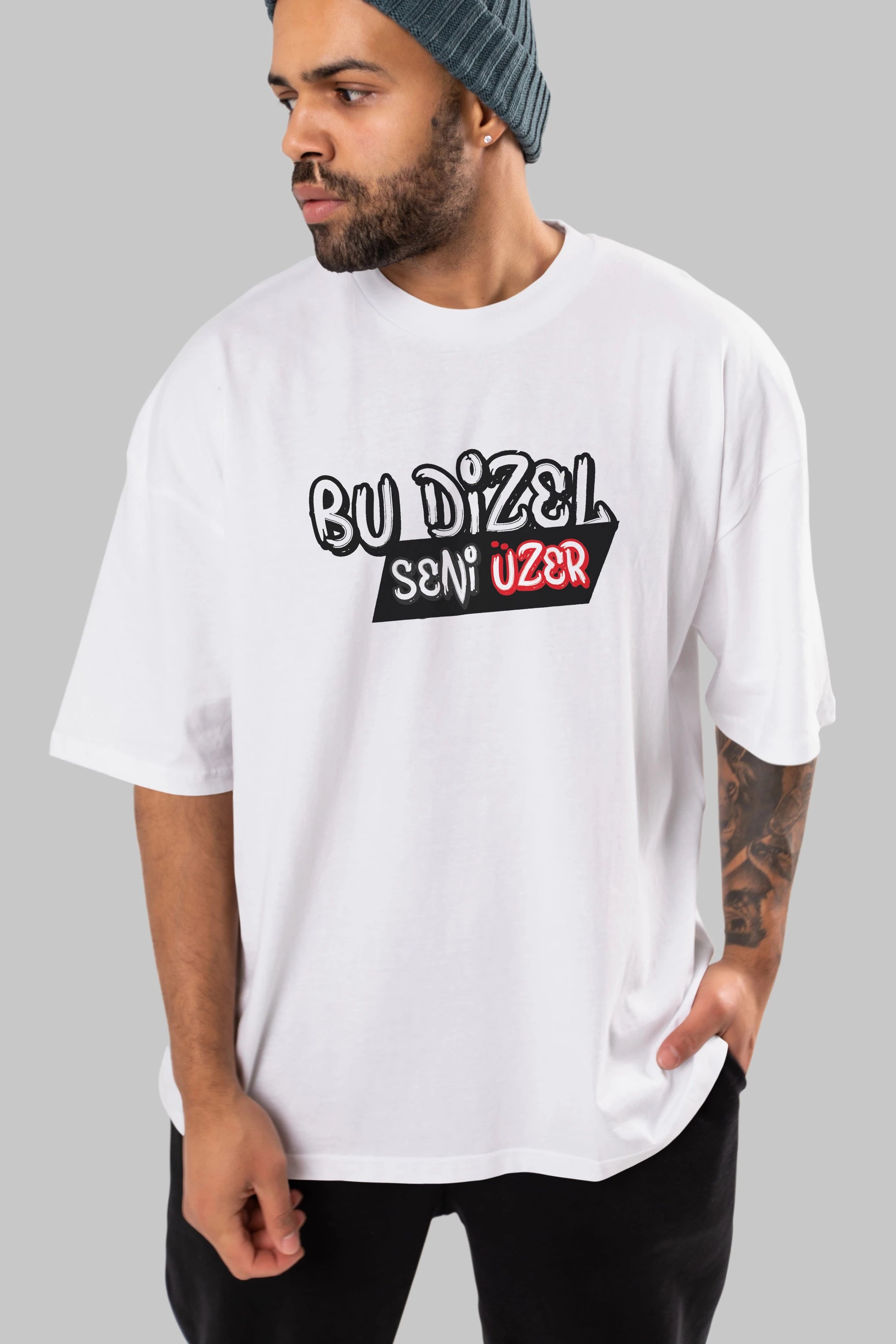Bu Dizel Seni Üzer Ön Baskılı Oversize t-shirt %100 pamuk Erkek Kadın Unisex