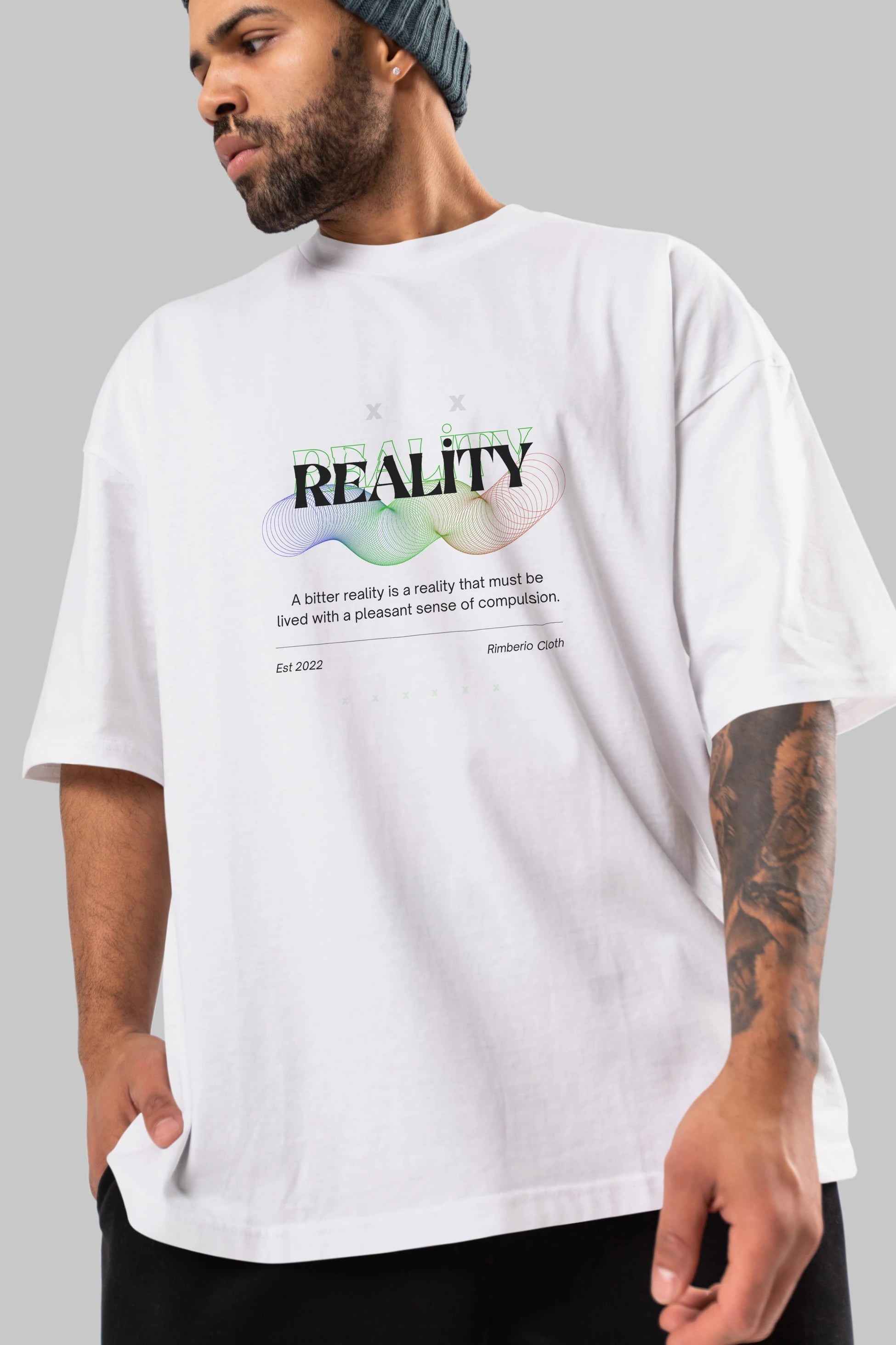 Reality 2 Ön Baskılı Oversize t-shirt Erkek Kadın Unisex